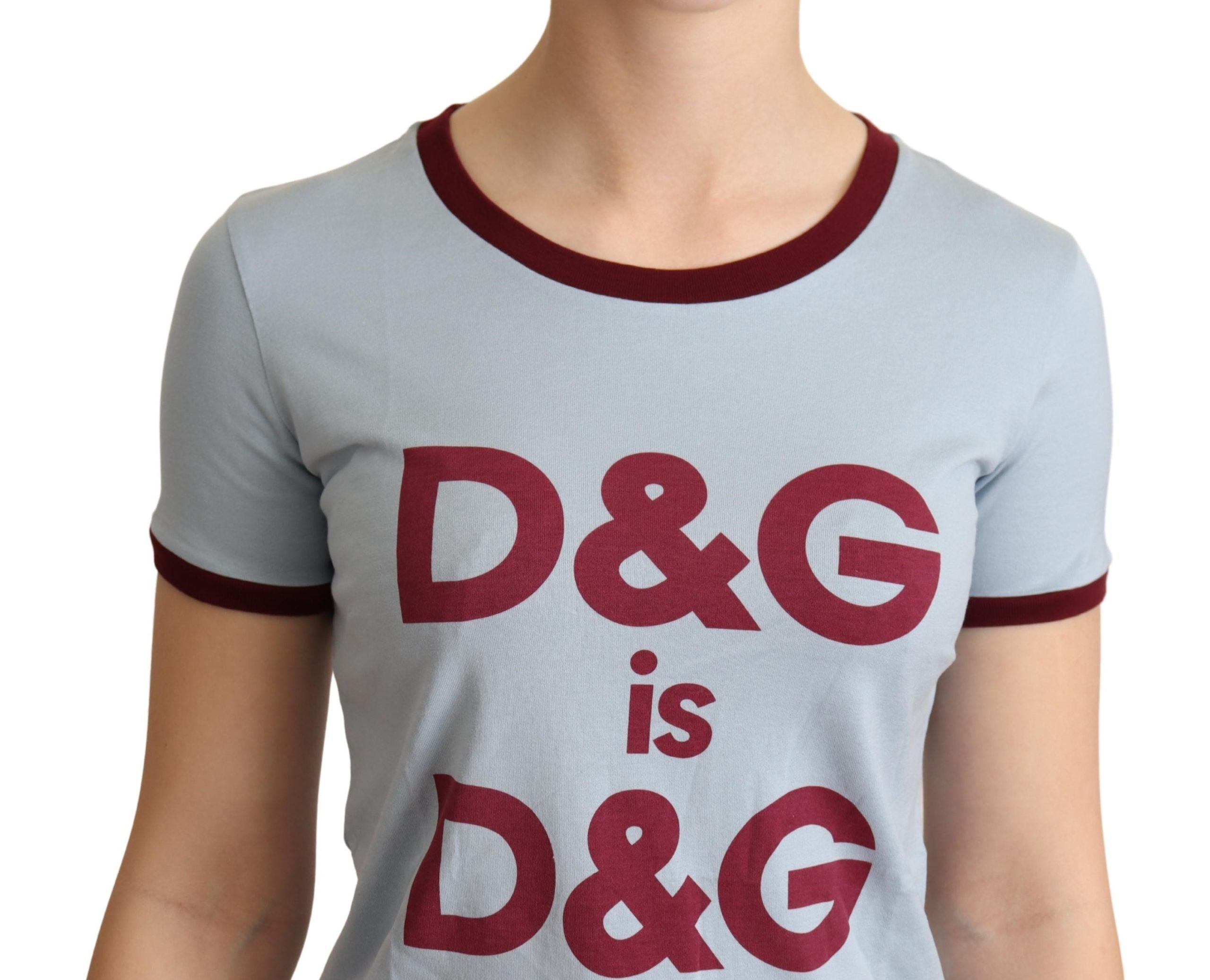 Blauw T-shirt met ronde hals en D&G-top