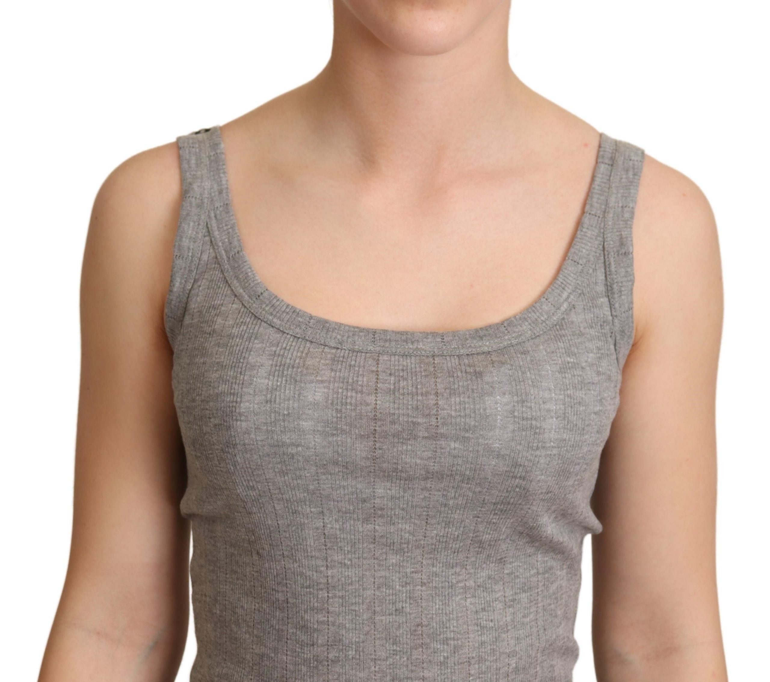 Grijs katoenen modal Canotta tanktop T-shirt