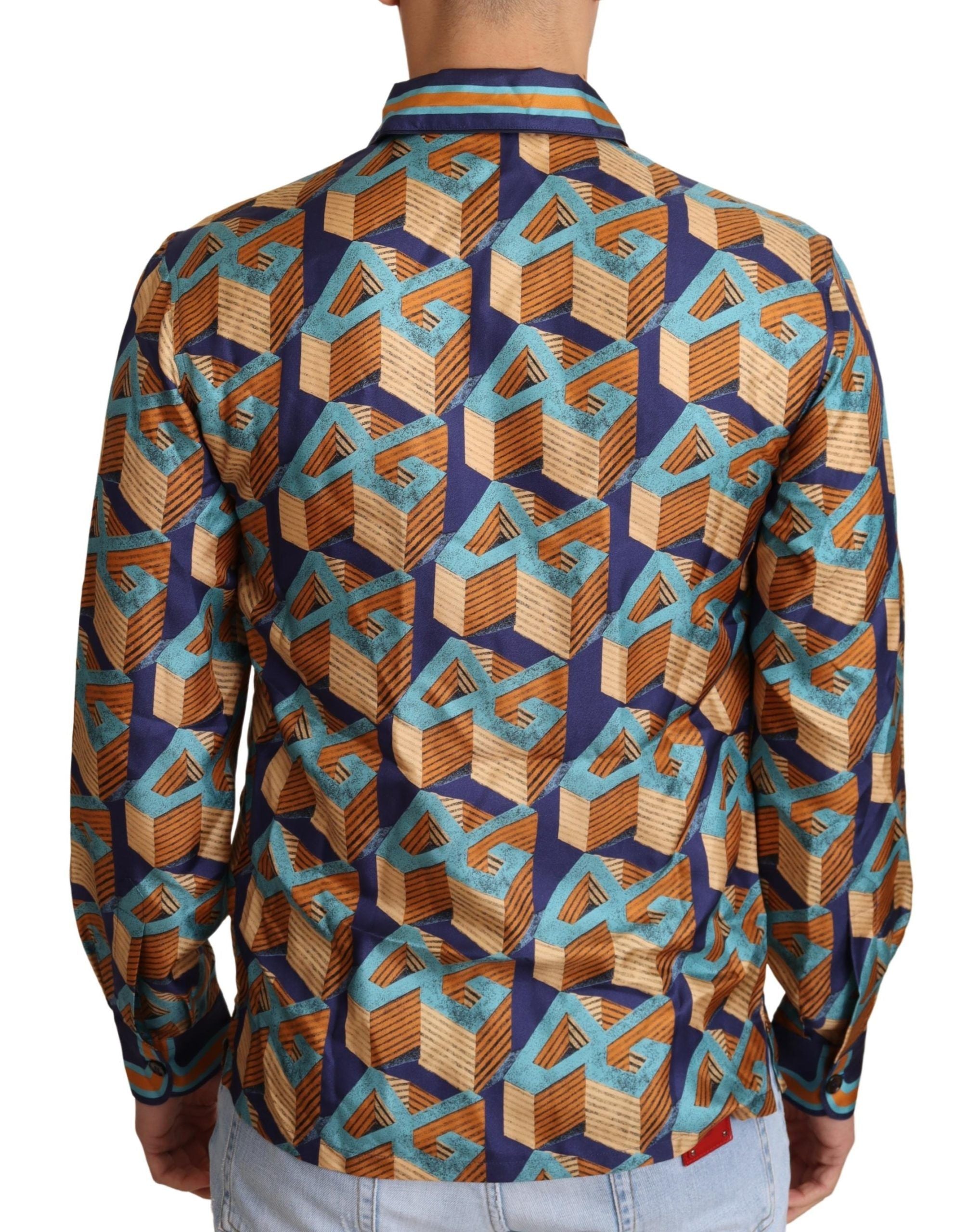 Multicolor DG Logo Zijden Heren Top Shirt