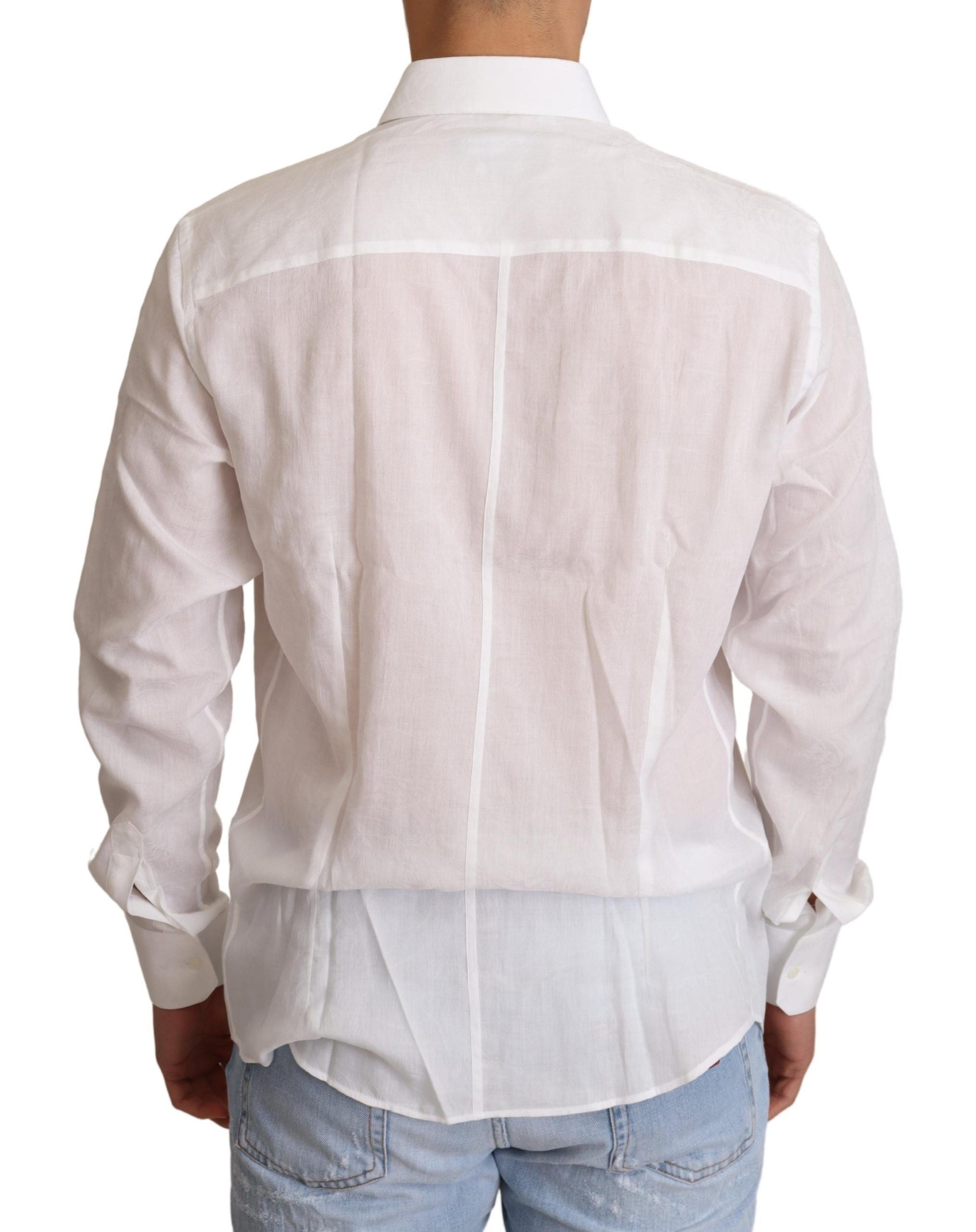 Wit katoenen MARTINI-shirt met bloemenpatroon