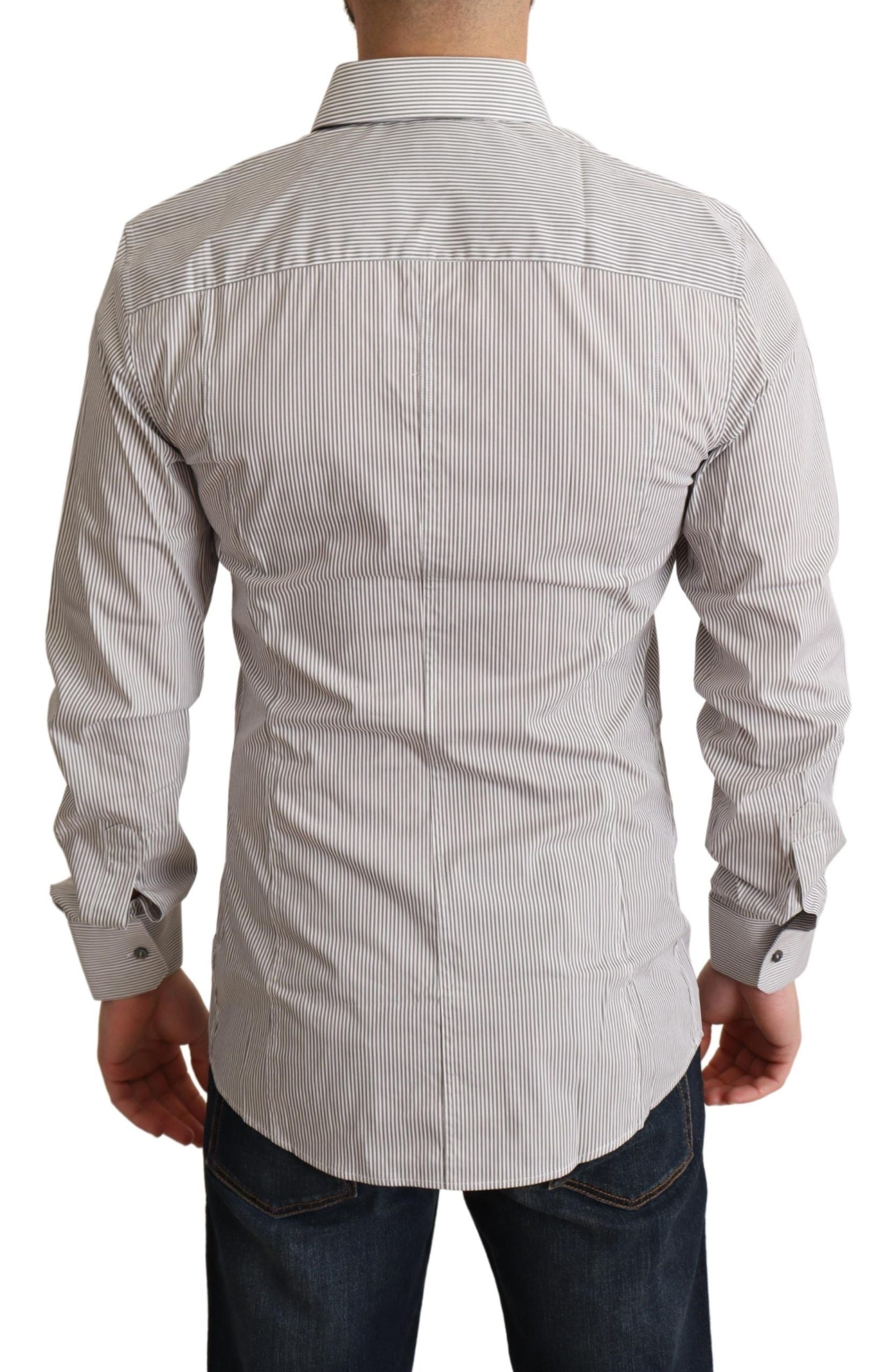 Grijs katoenen slim fit SICILY overhemd voor heren