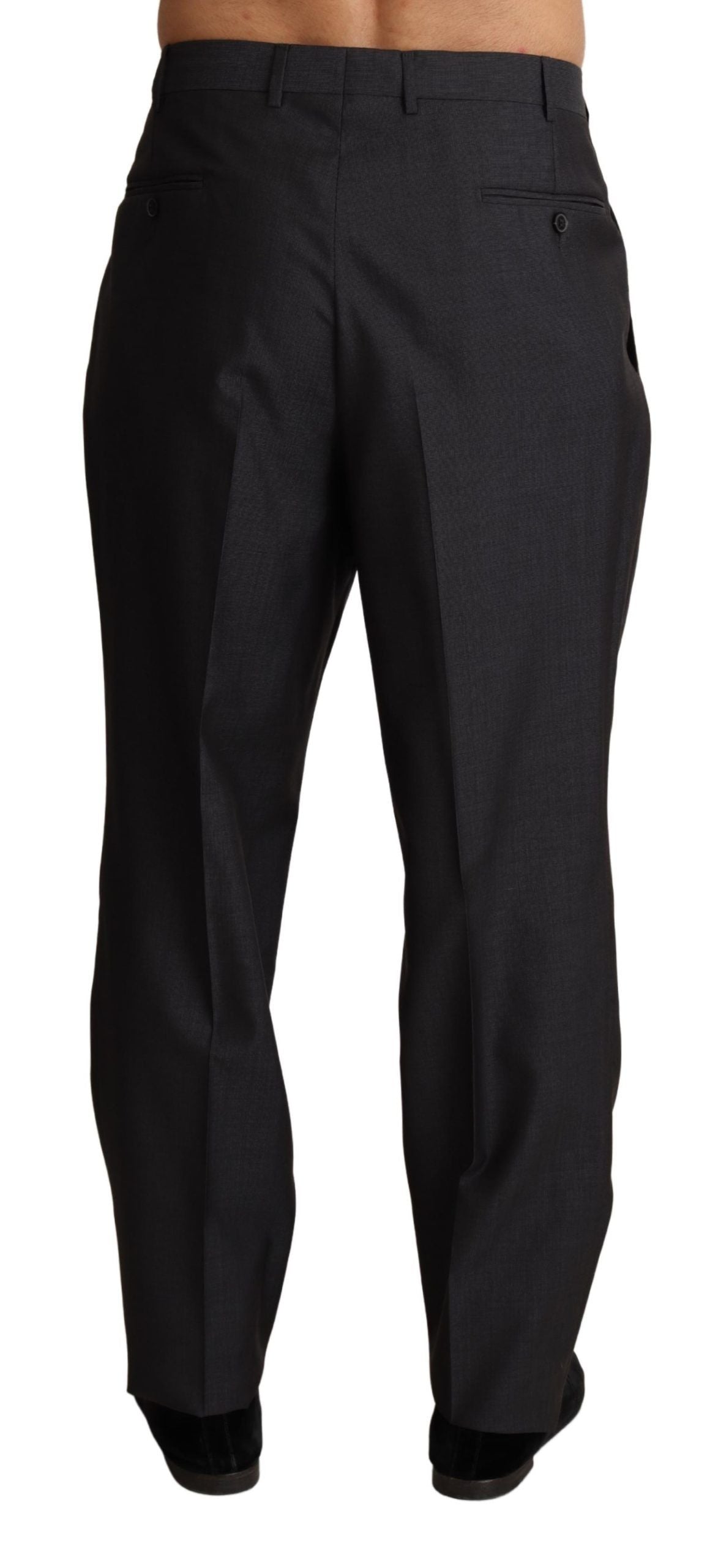 Grijze wolmix formele broek
