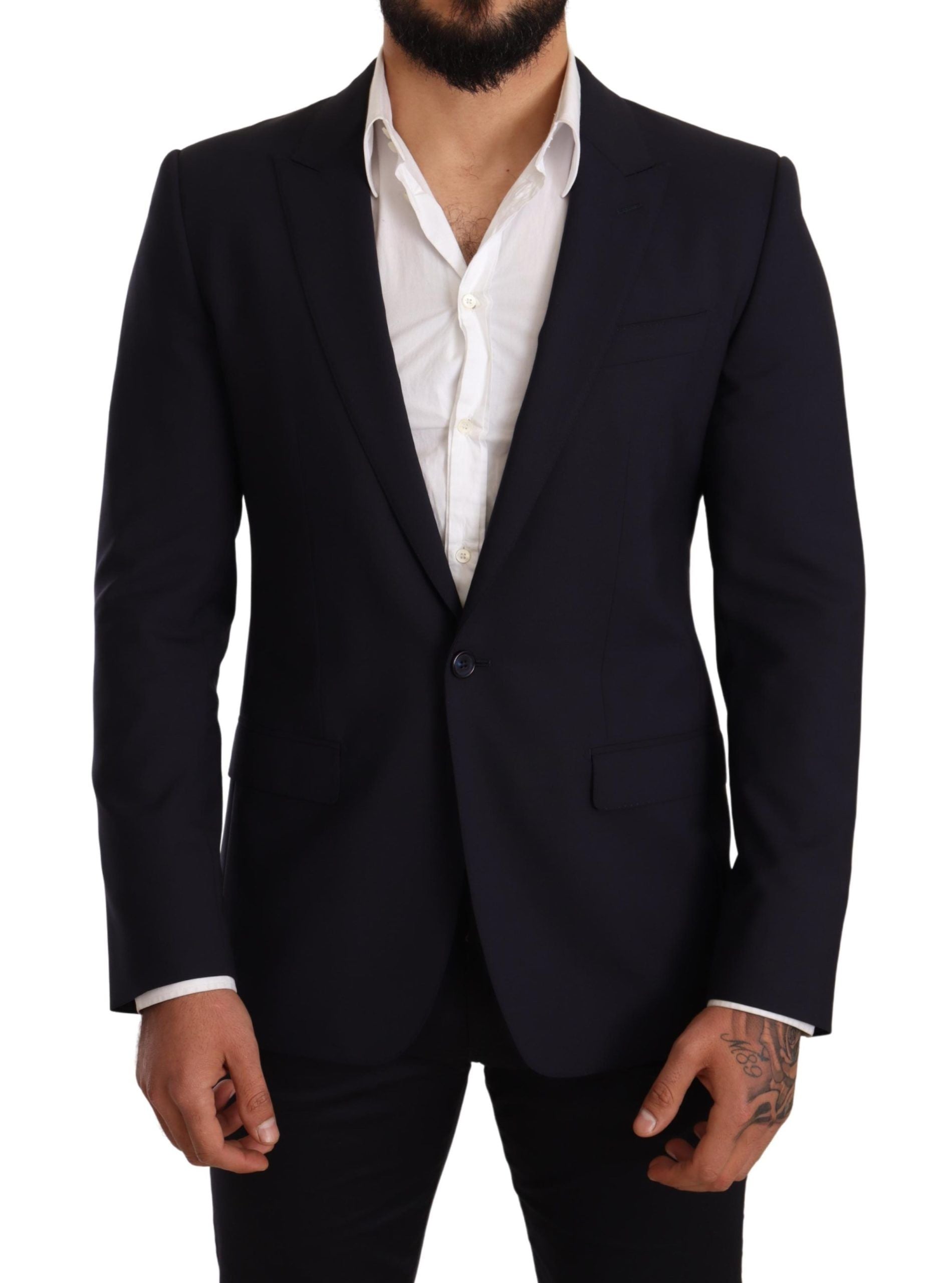 Marineblauwe wollen slim fit MARTINI blazer