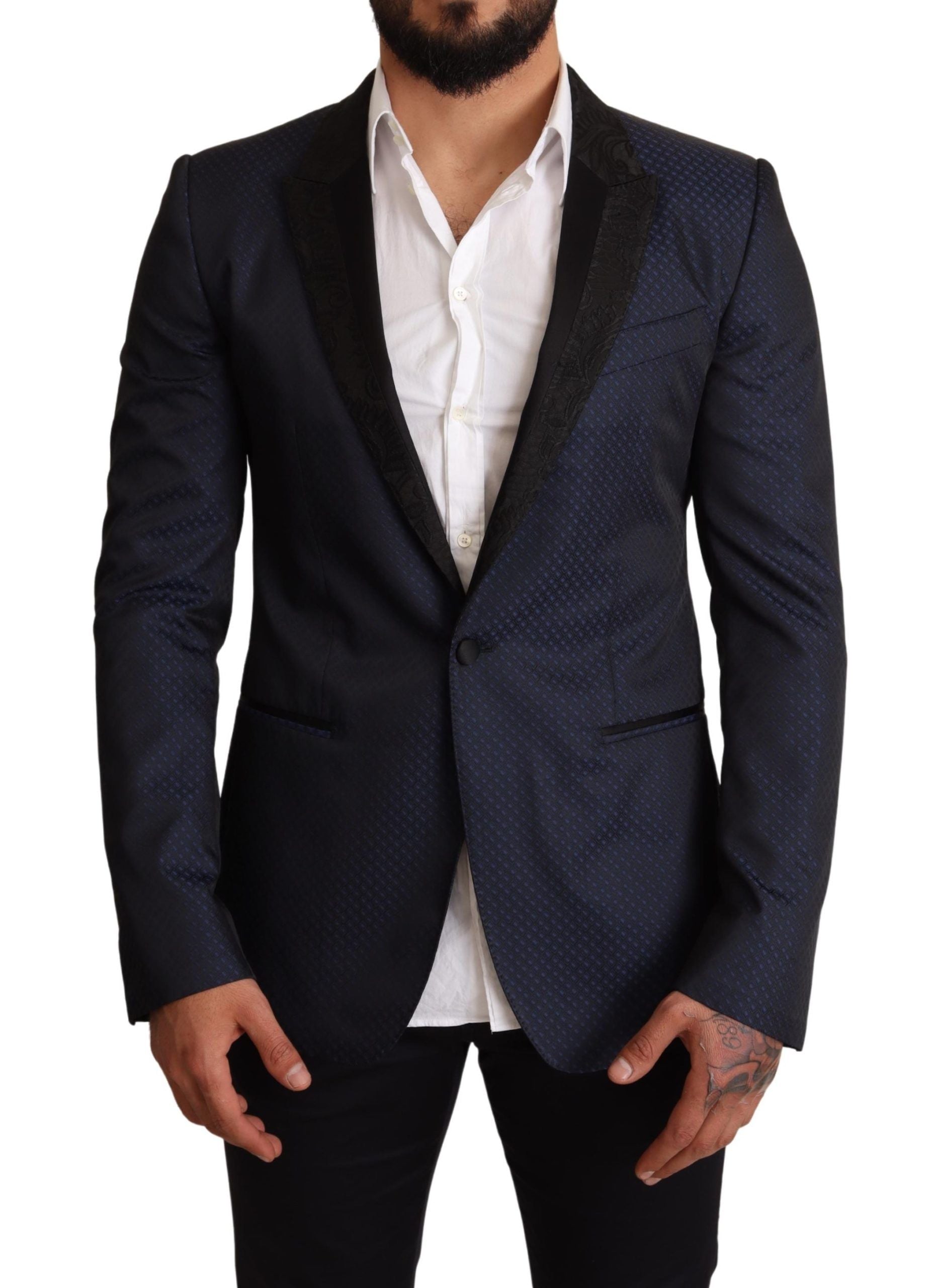 Blauwe wollen slim fit MARTINI blazerjas
