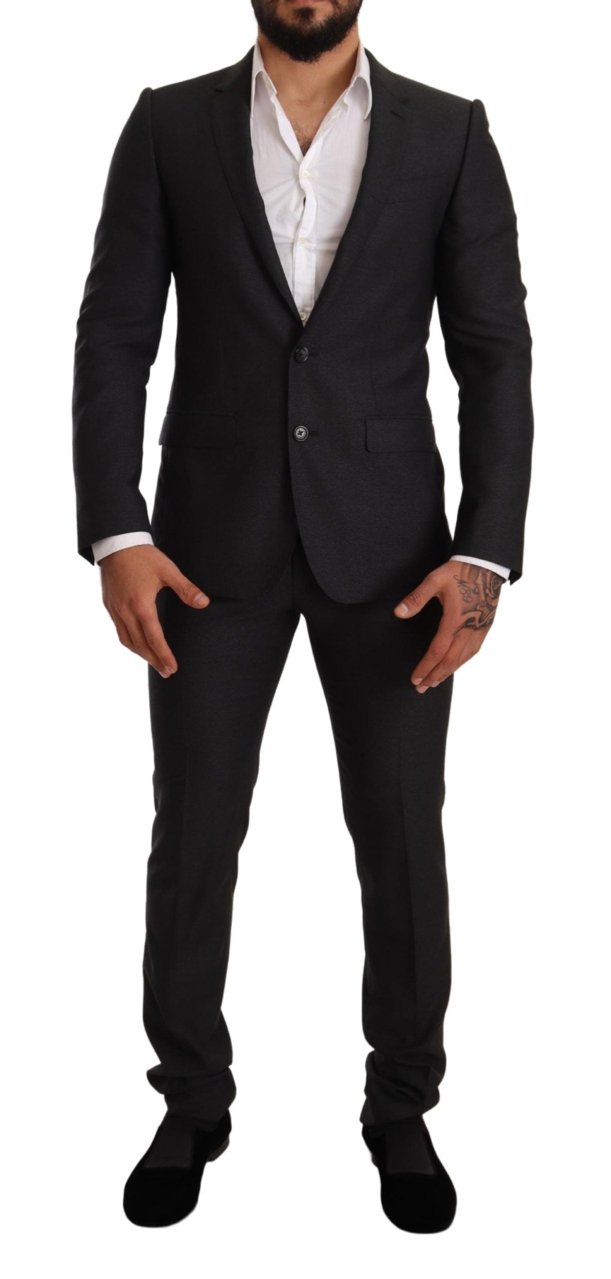 Grijs wollen MARTINI Slim Fit Set Pak
