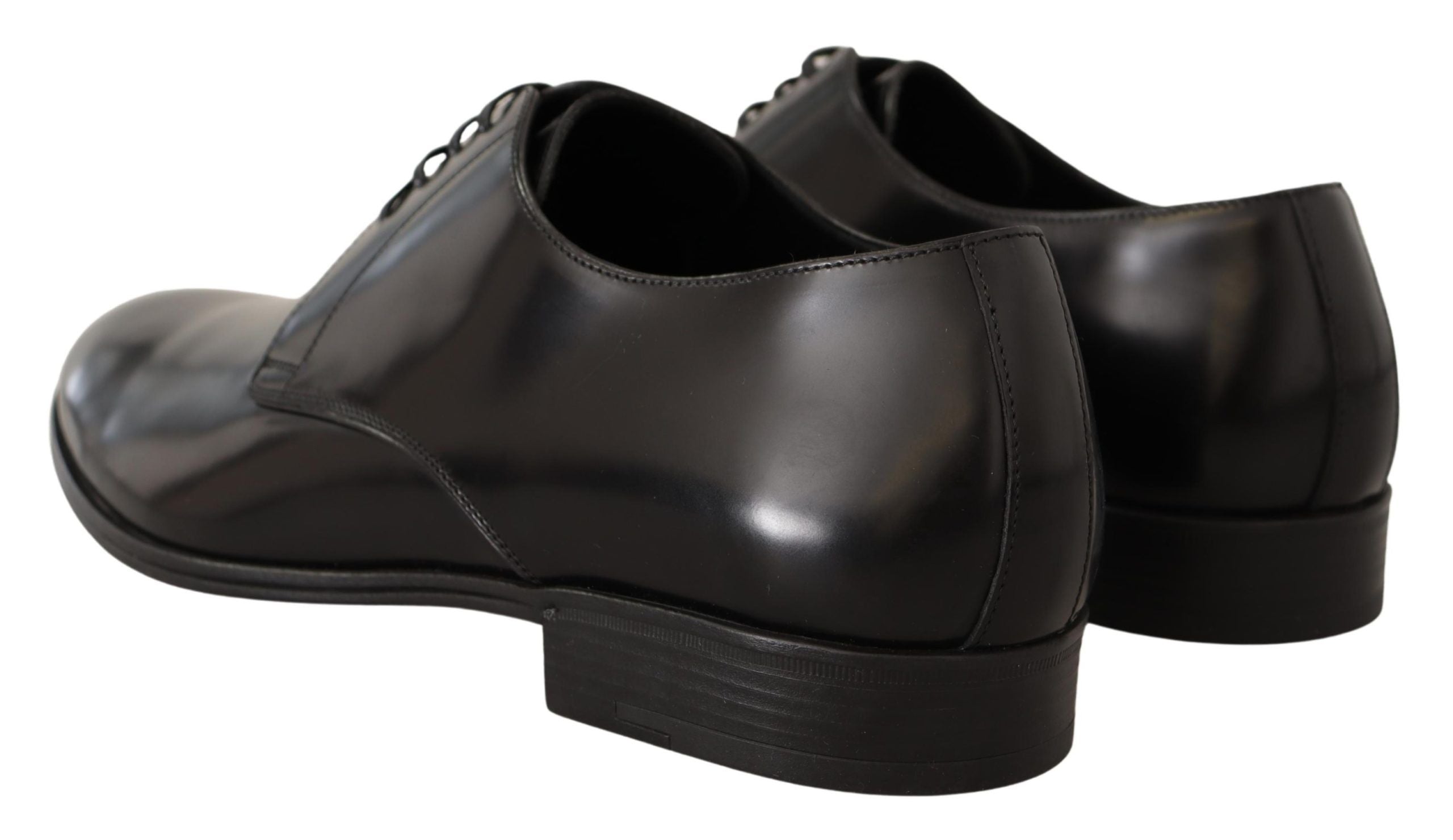 Zwarte leren veterschoenen voor heren