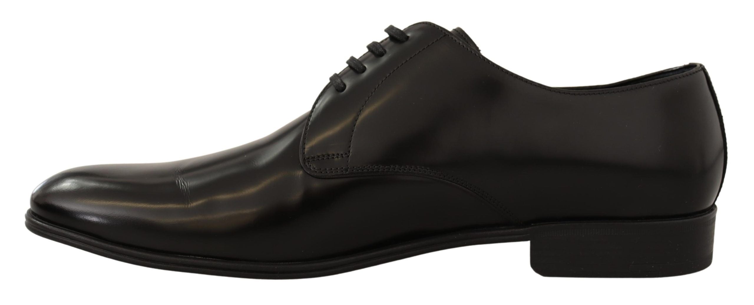Zwarte leren veterschoenen voor heren