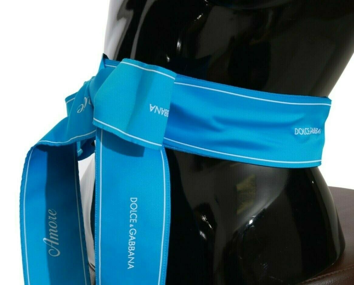 Blauwe tailleband met brede strik