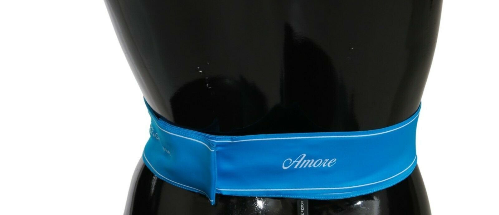 Blauwe tailleband met brede strik