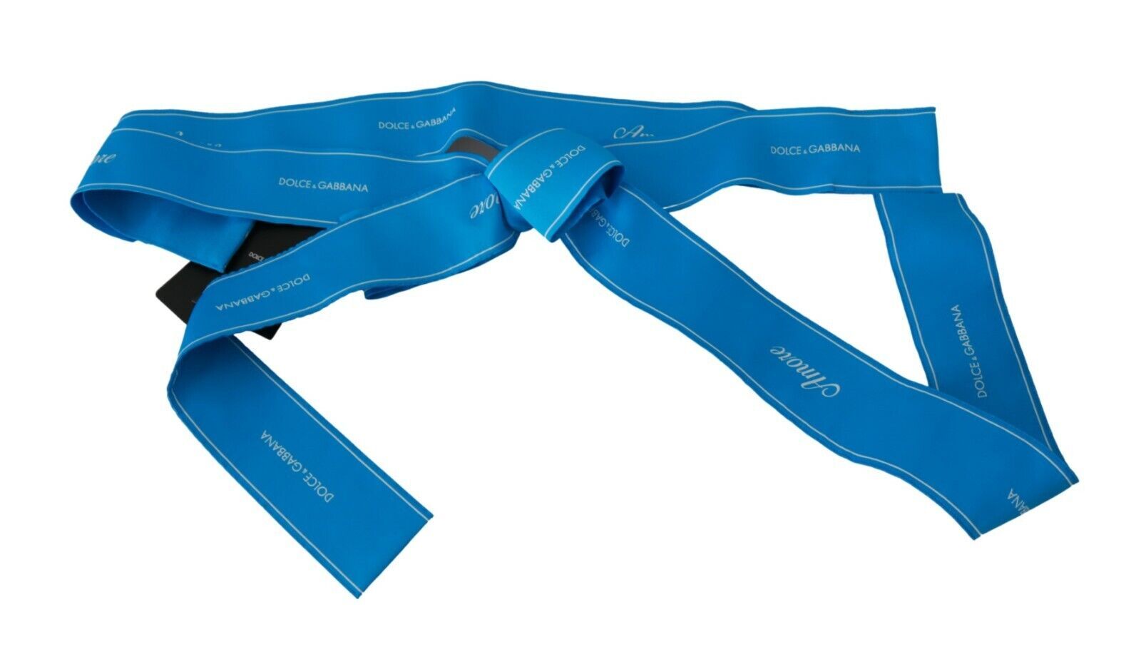Blauwe tailleband met brede strik
