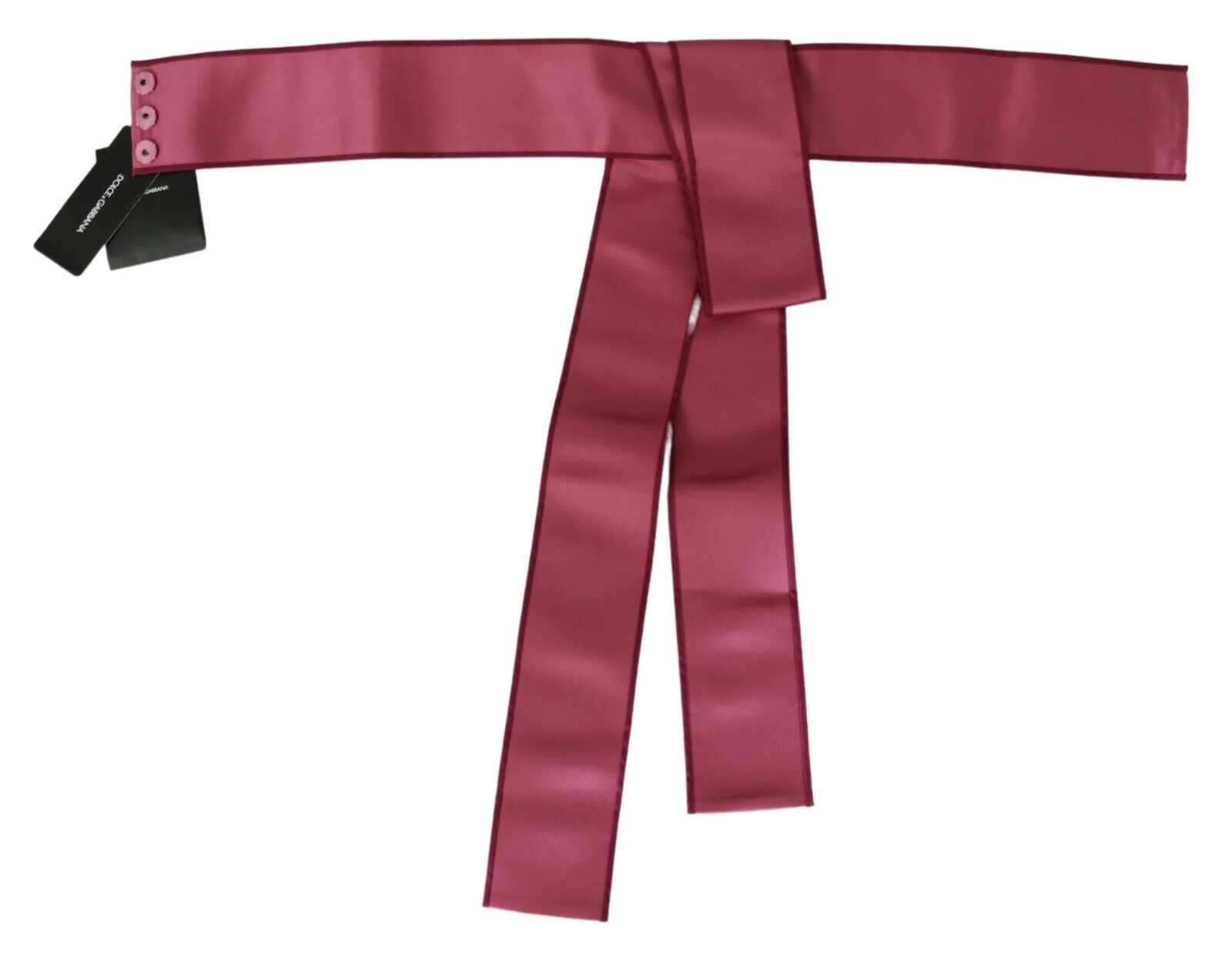 Roze 100% zijden brede tailleriem met 3 knopen