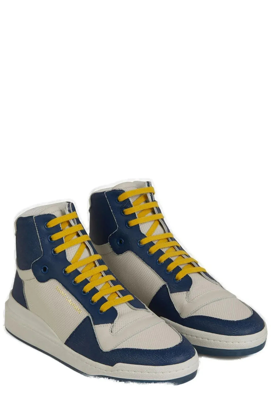 Verfijn je stijl met luxe blauwe sneakers met een middelhoge bovenkant