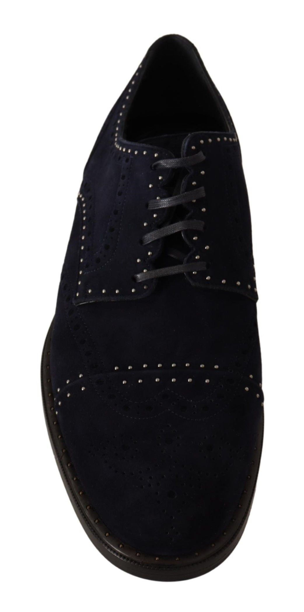 Blauwe suède derby schoenen met studs