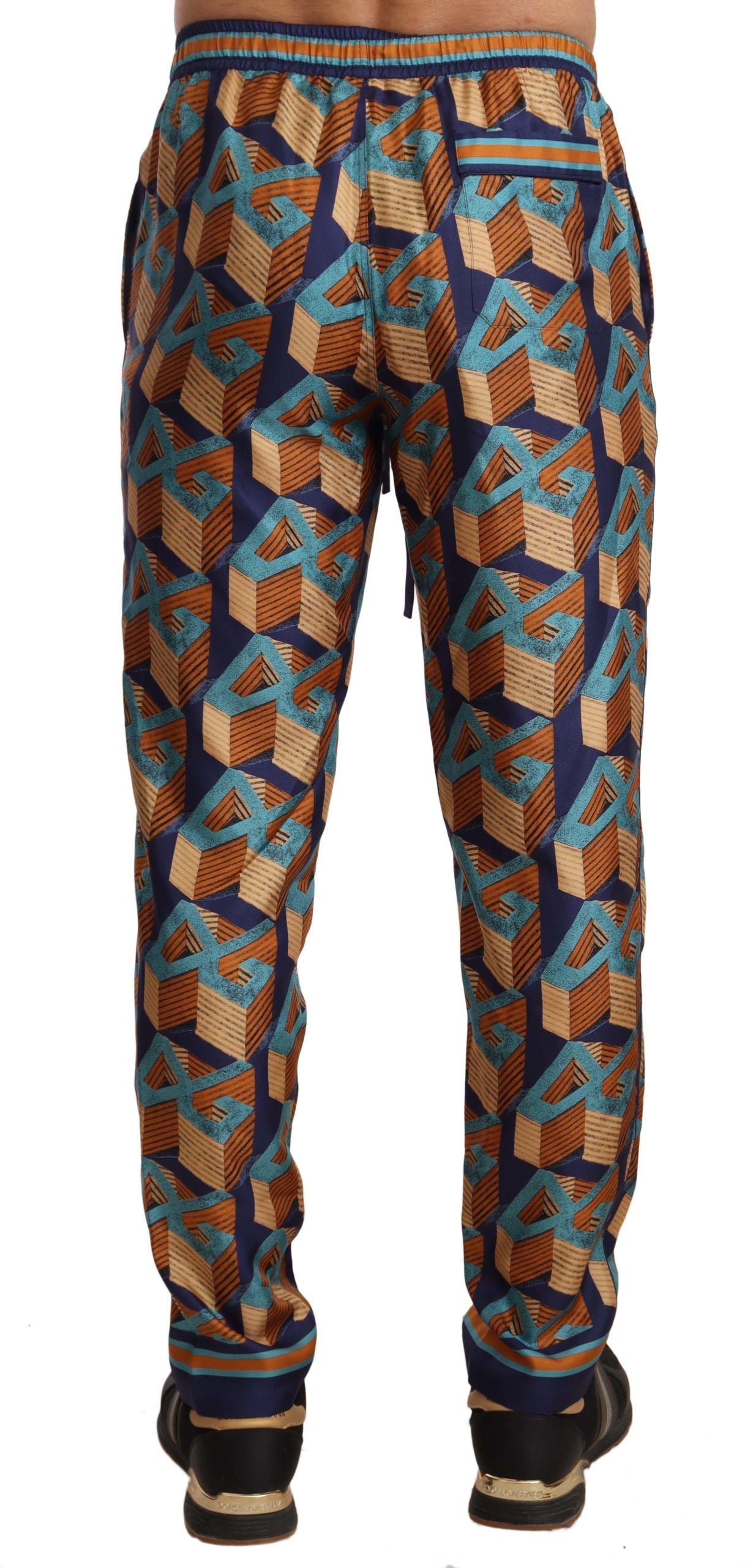 Multicolor gebloemde joggingbroek van zijde