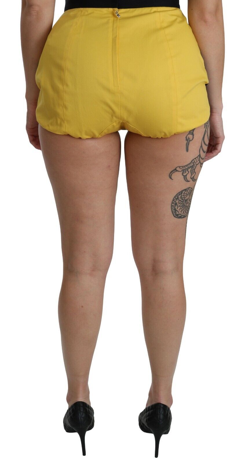 Geelzwarte katoenen juweel hotpants shorts