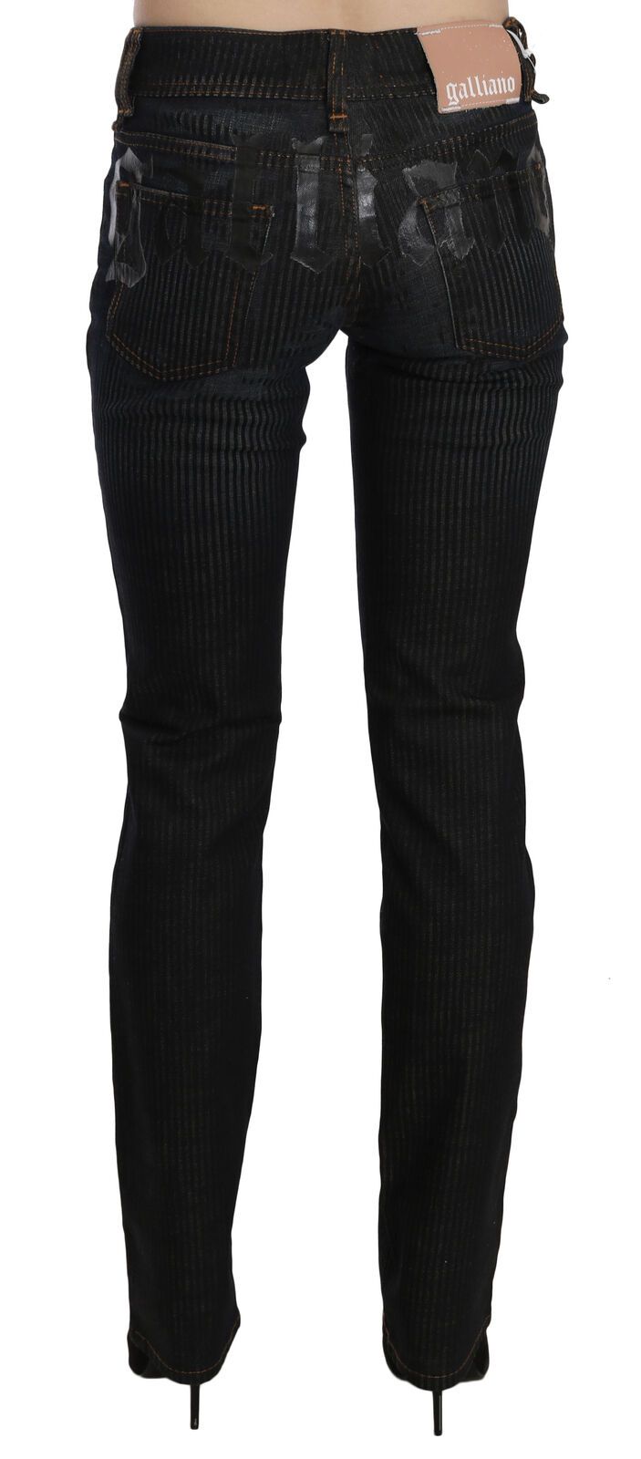 Zwarte corduroy denim casual broek met middelhoge taille en slanke pasvorm