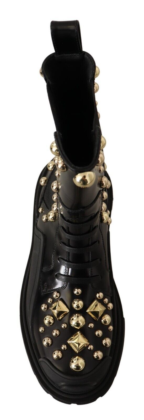 Zwarte leren gevechtslaarzen met studs