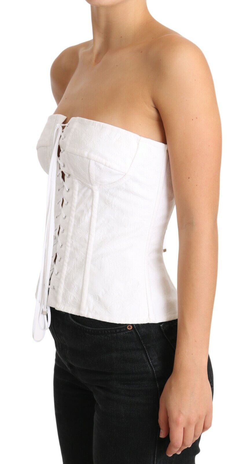 Wit PALERMO Bustier Katoenen Top Korset