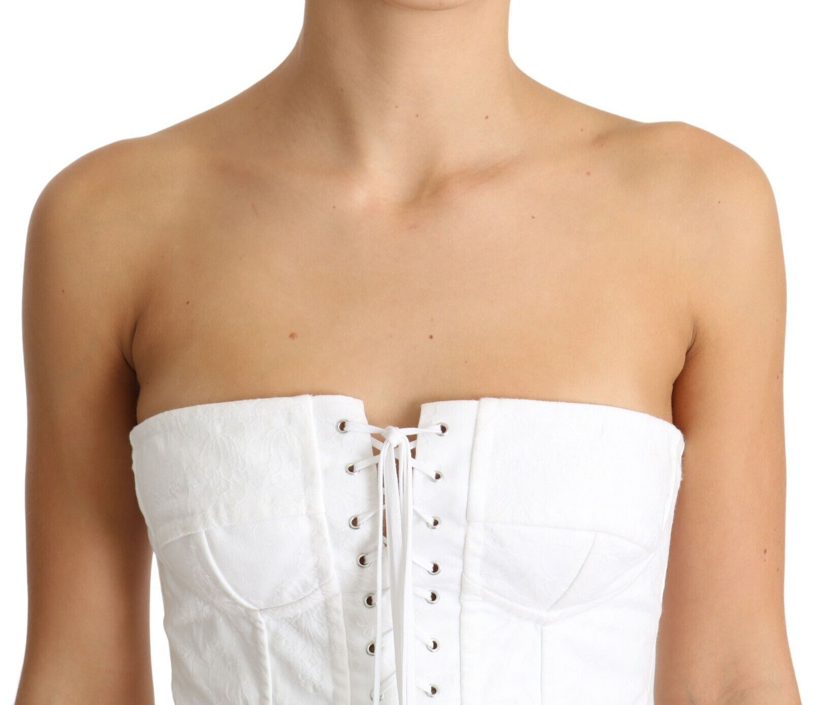Wit PALERMO Bustier Katoenen Top Korset