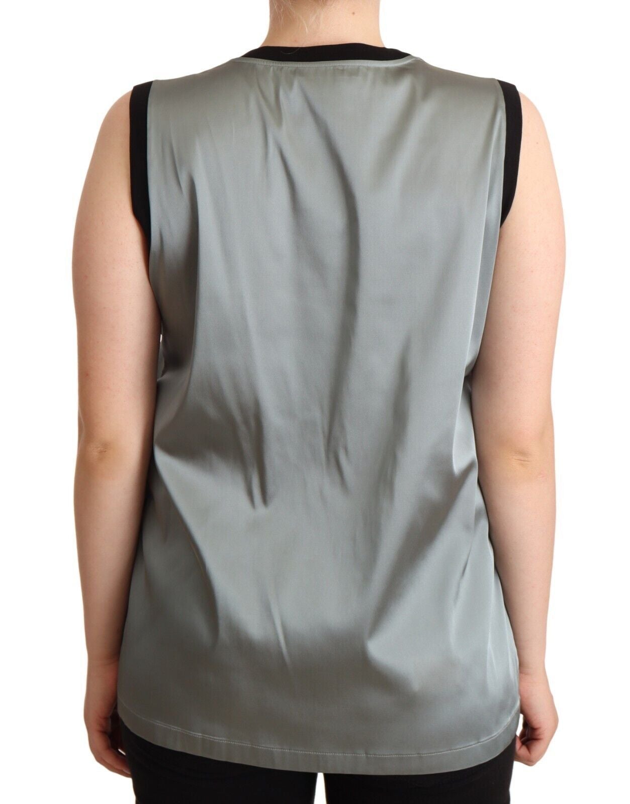 Zilveren ronde hals mouwloos casual tanktop