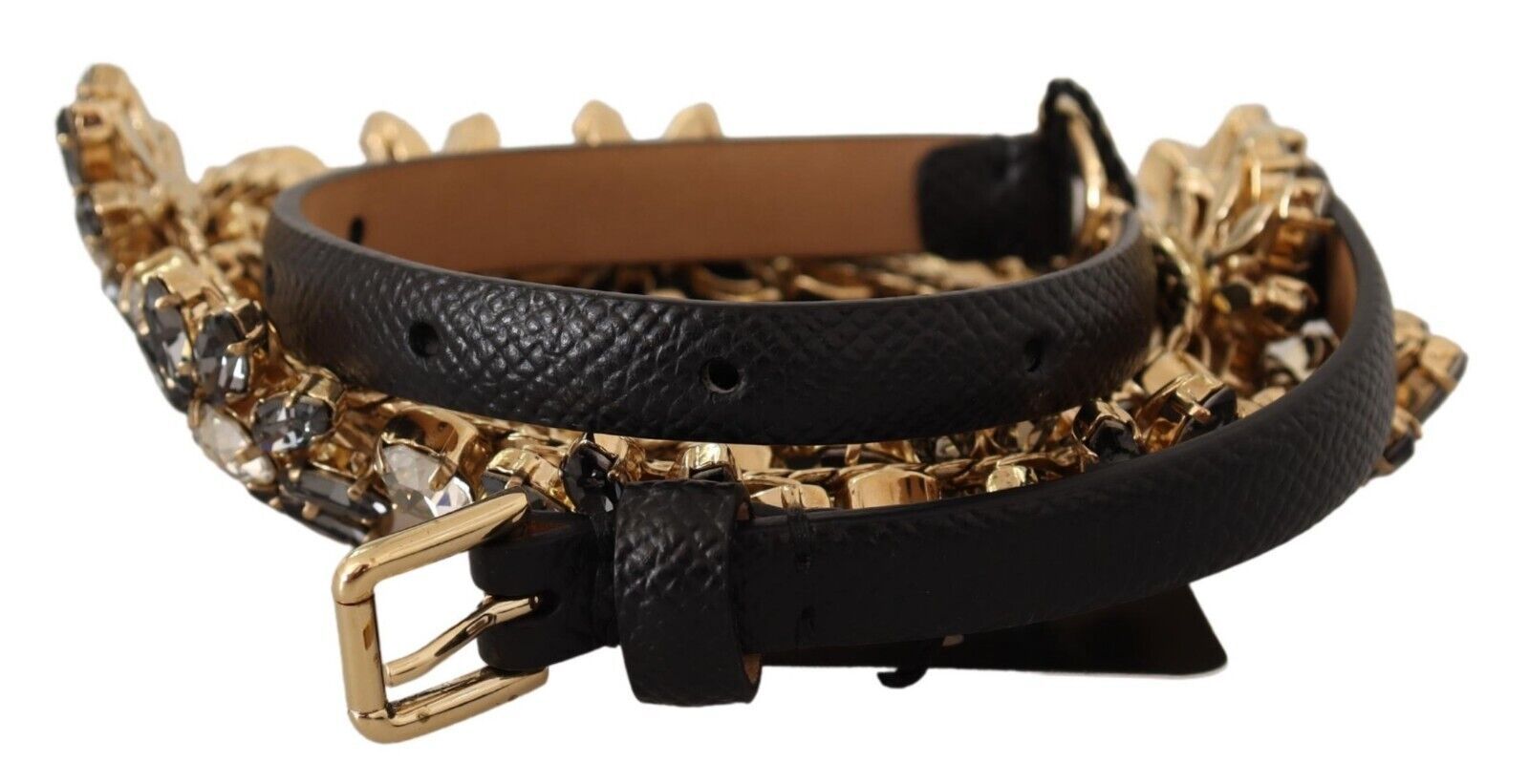 Zwarte Daisy Crystal Dauphine Textuur Riem