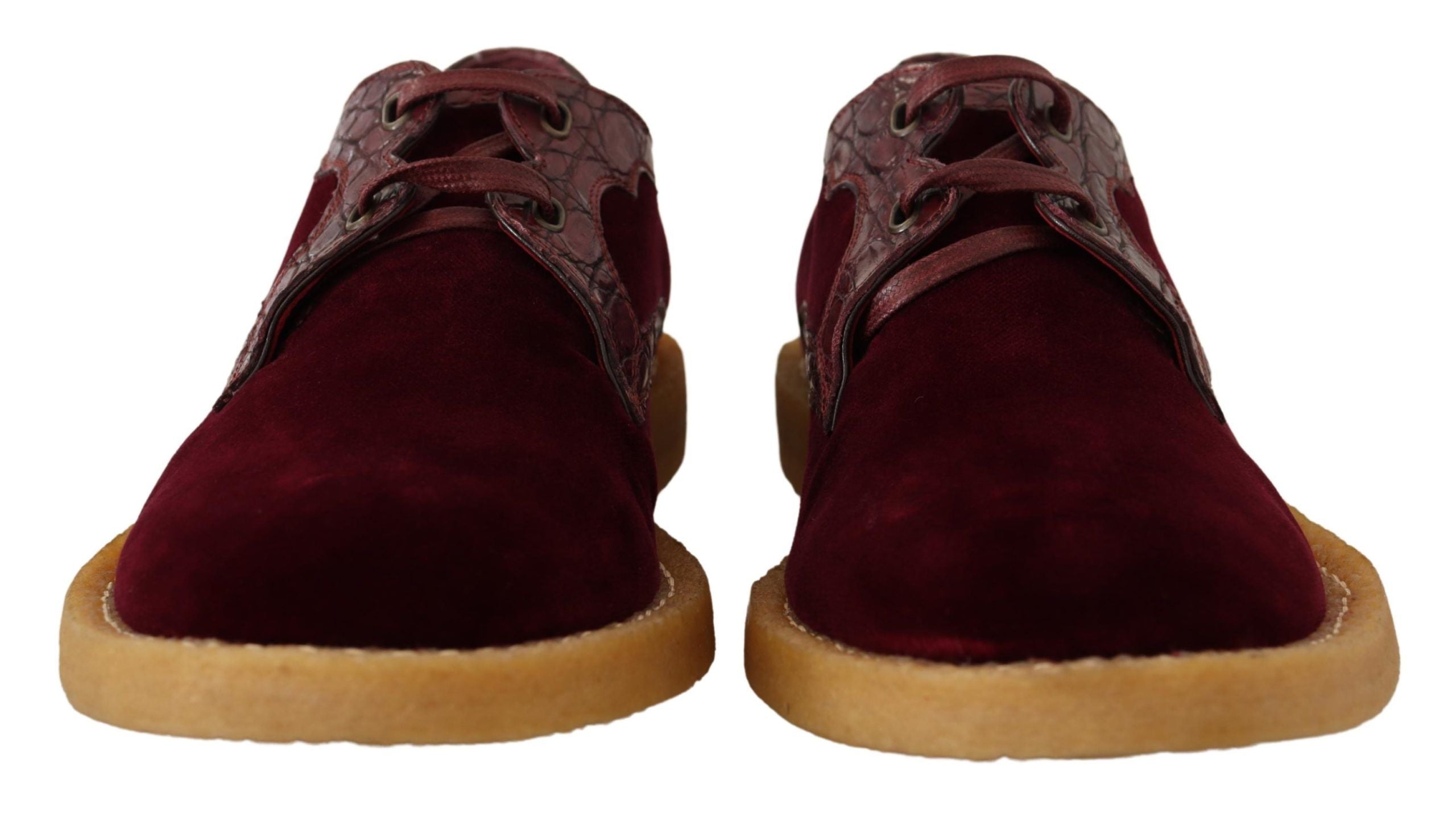 Bordeaux fluwelen exotische leren schoenen