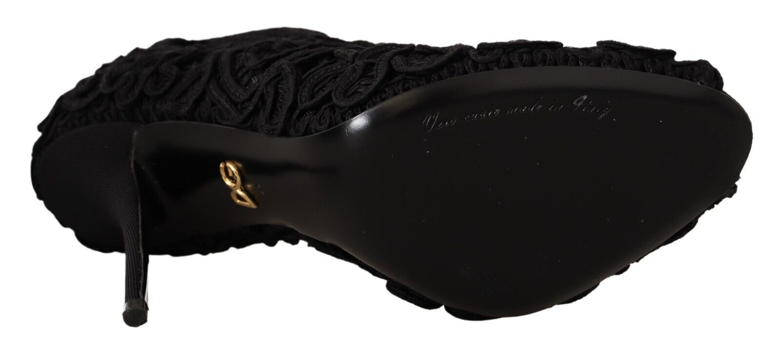 Zwarte Cordonetto Ricamo Pump Open Teen Schoenen