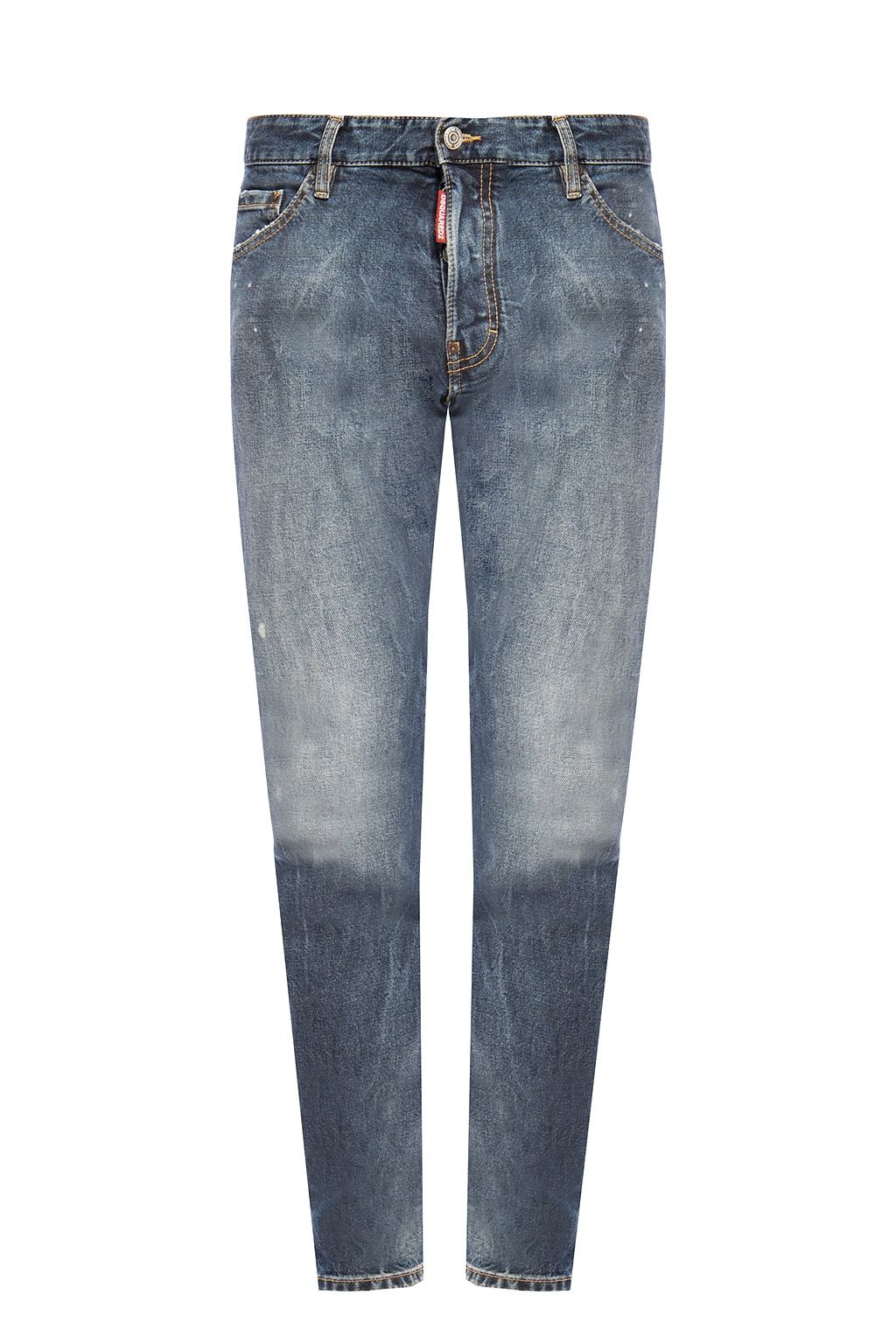 Blauwe katoenen herenjeans