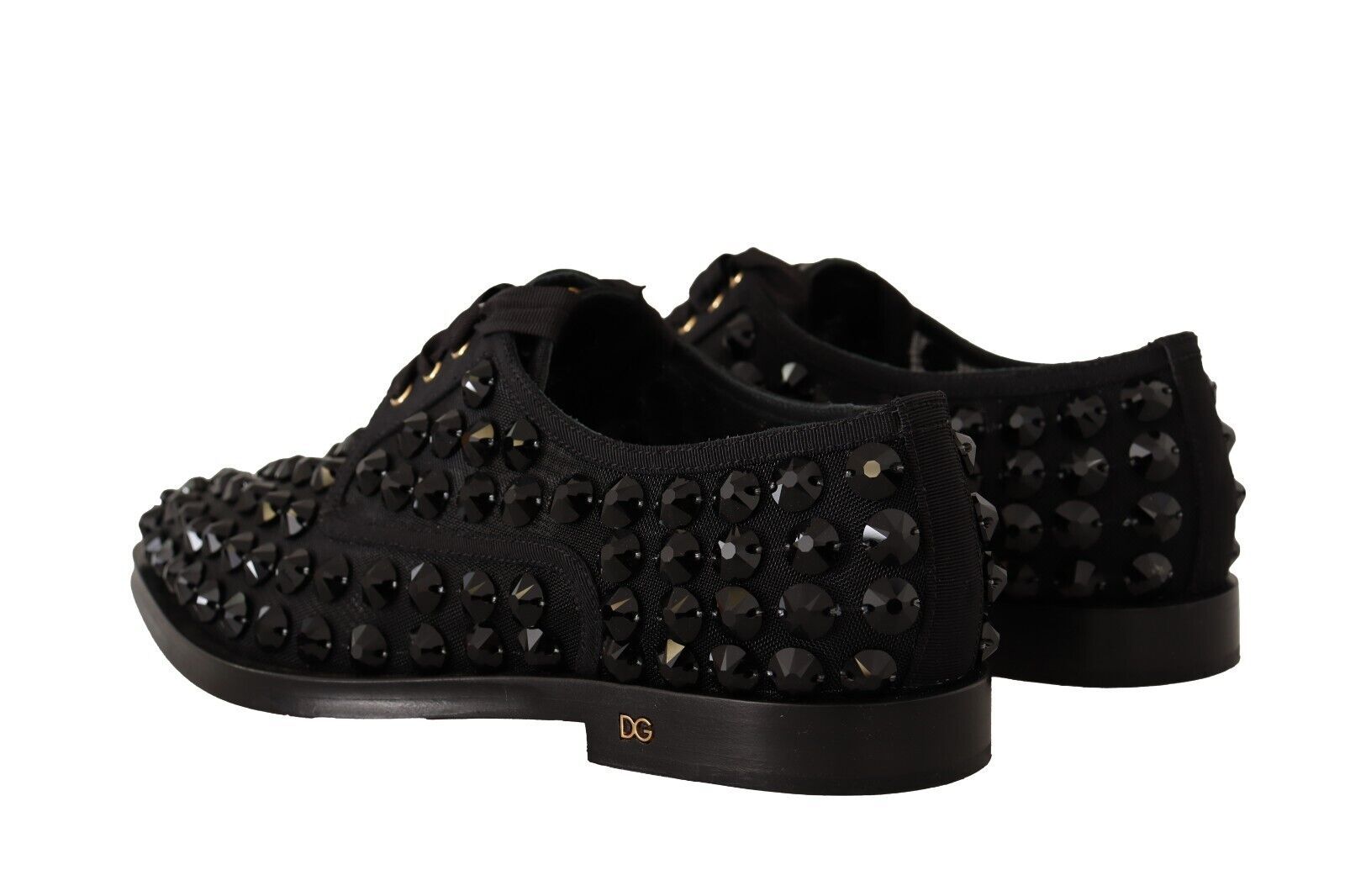 Zwarte veterschoenen met studs