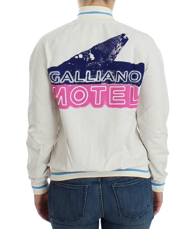 Witte nep-ritsvest-sweater