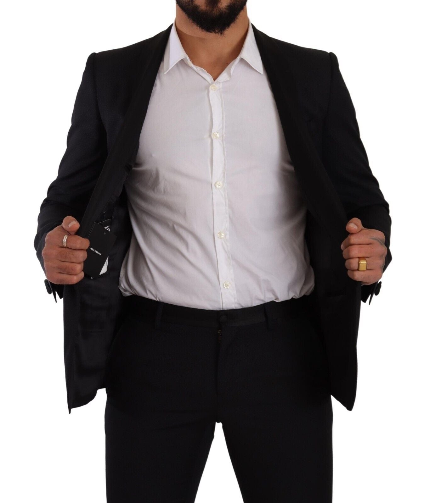 Zwart Fantasy GOLD wollen slim fit 2-delig pak