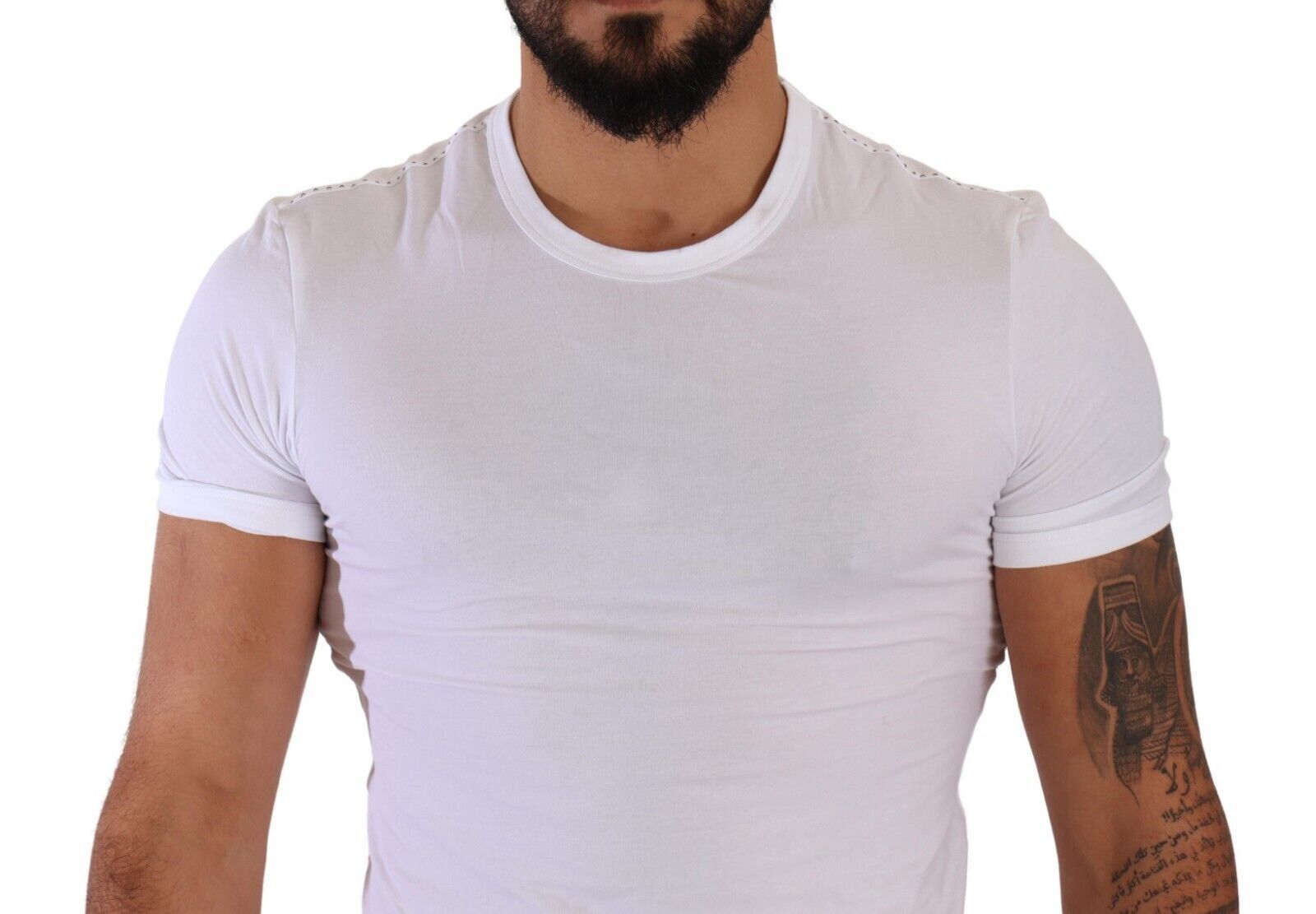 Wit ronde hals katoenen stretch T-shirt ondergoed