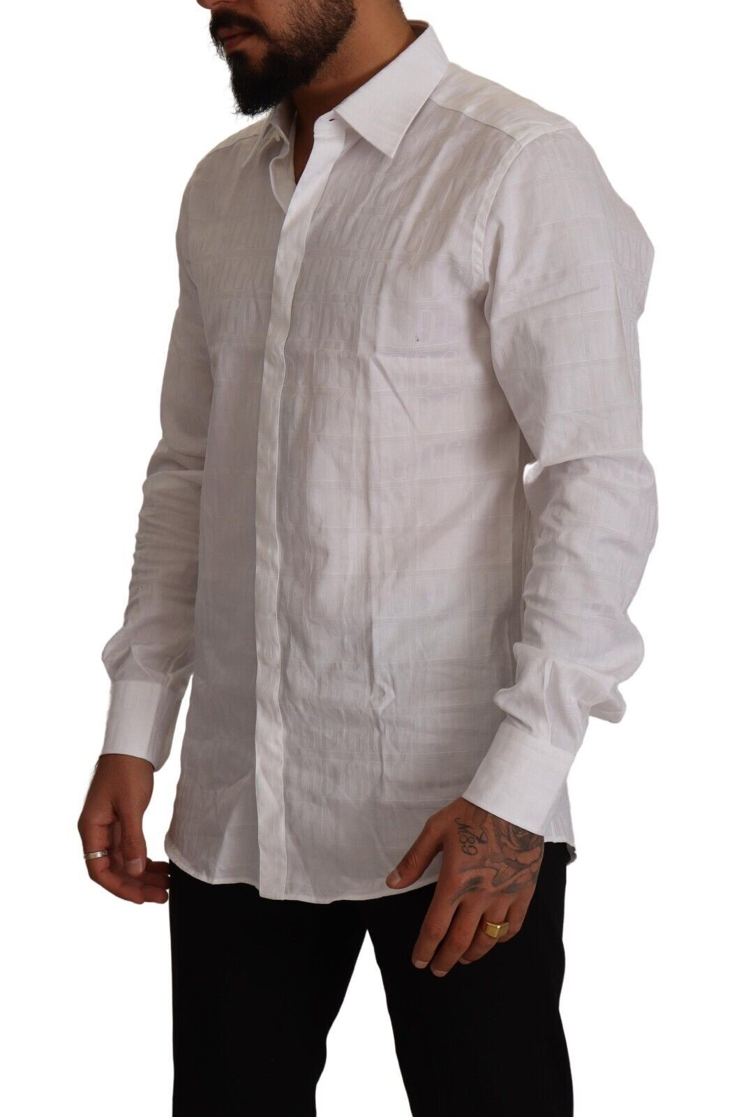 Wit GOUD katoenen slim fit overhemd