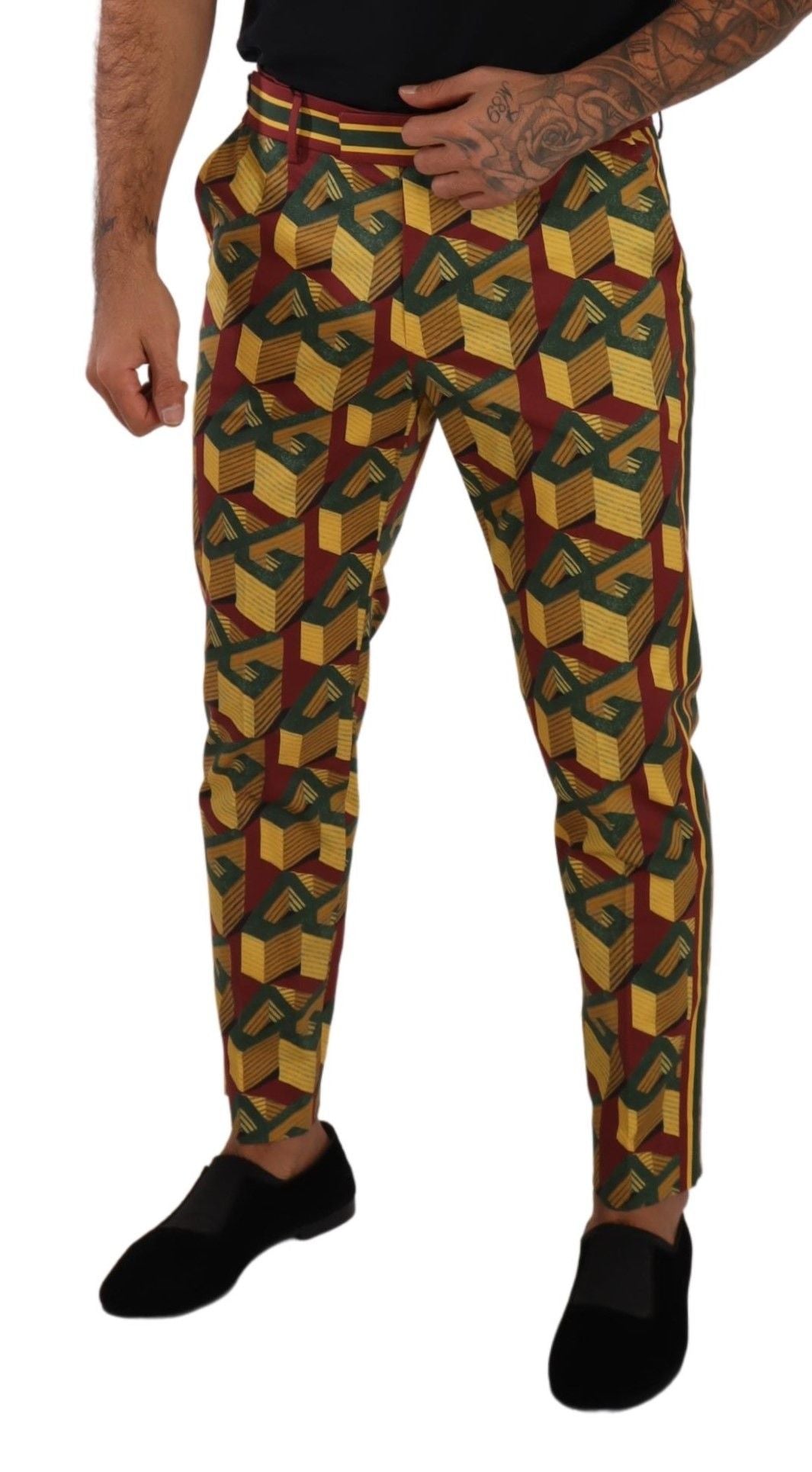 Multicolor Logo Mania katoenen taps toelopende broek