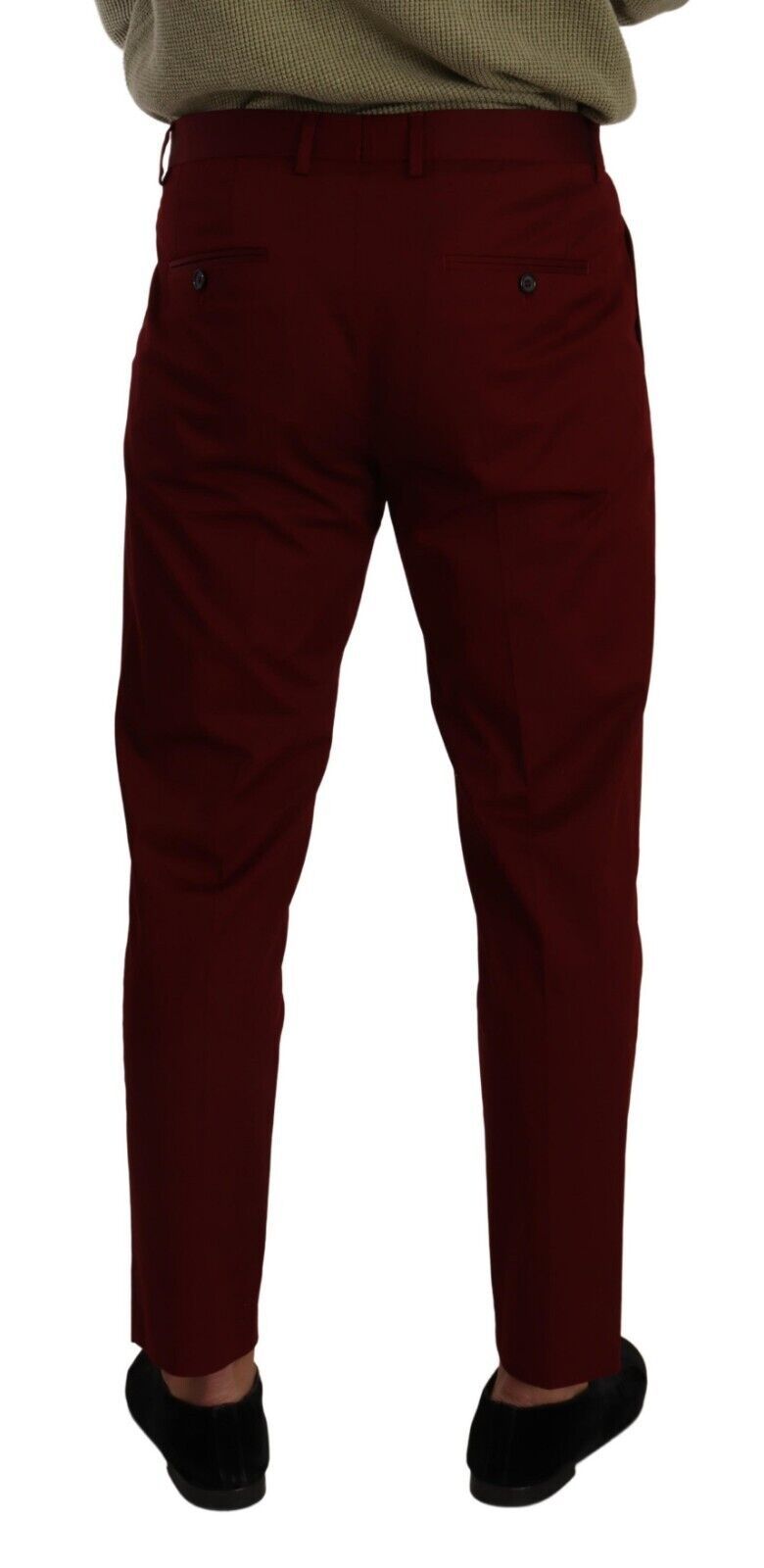Donkerrode katoenen heren chino broek