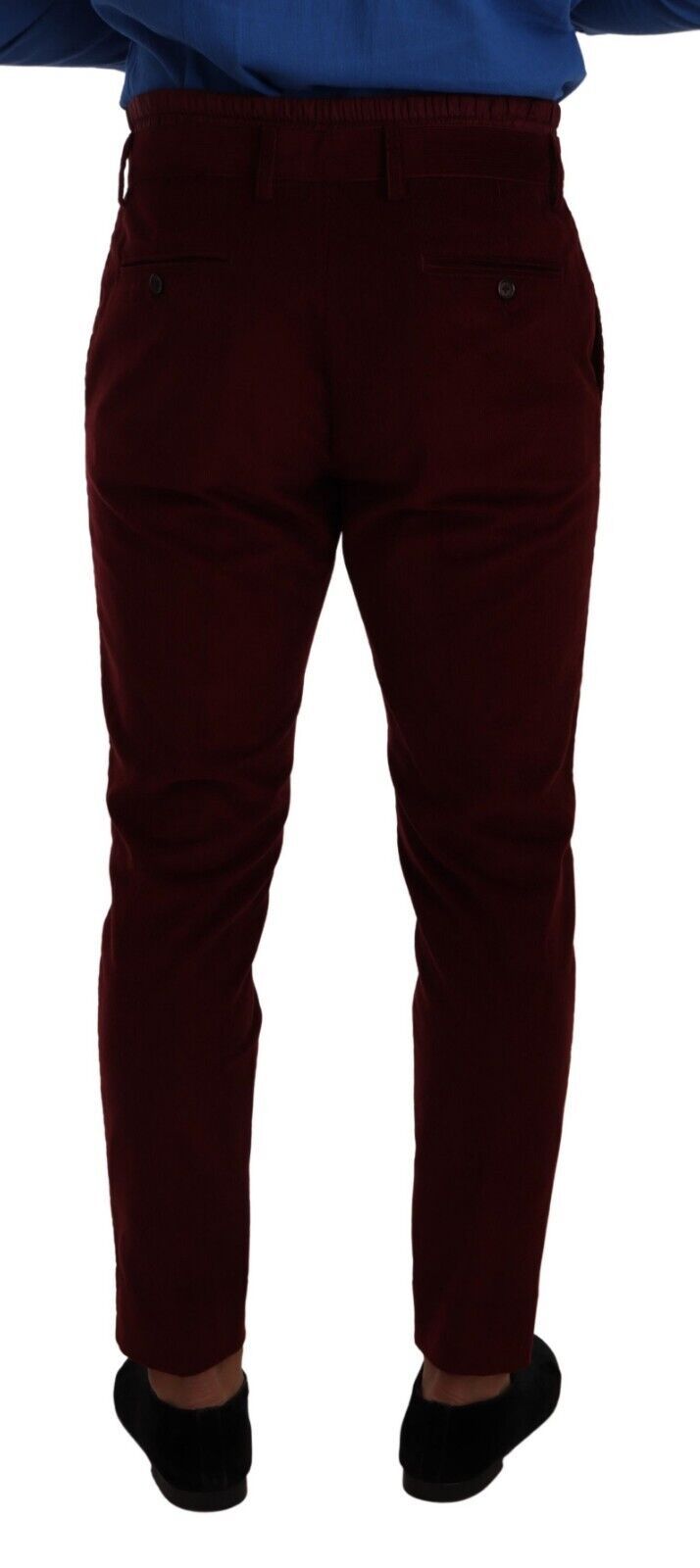 Bordeaux fluwelen heren formele broek
