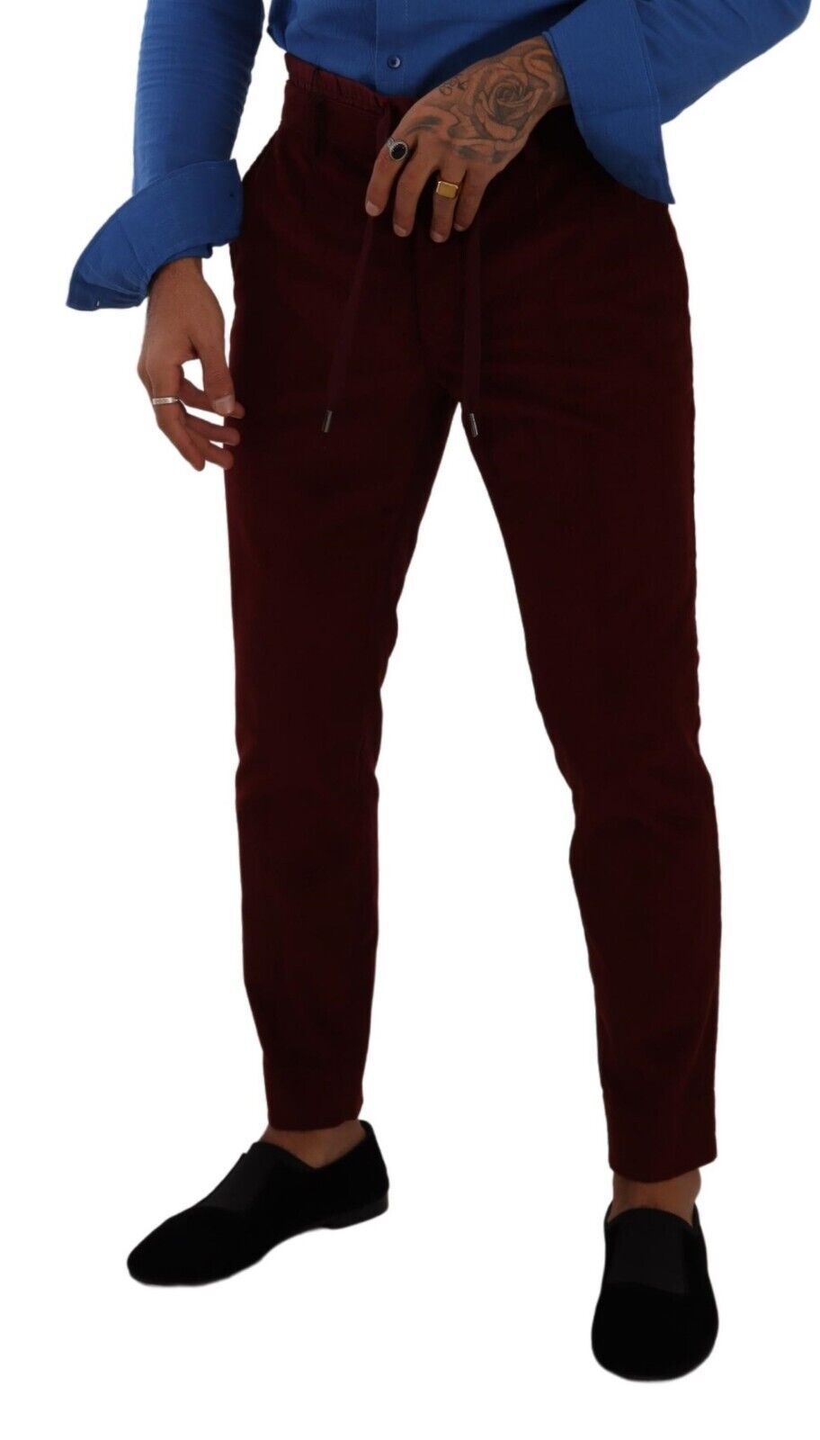 Bordeaux fluwelen heren formele broek