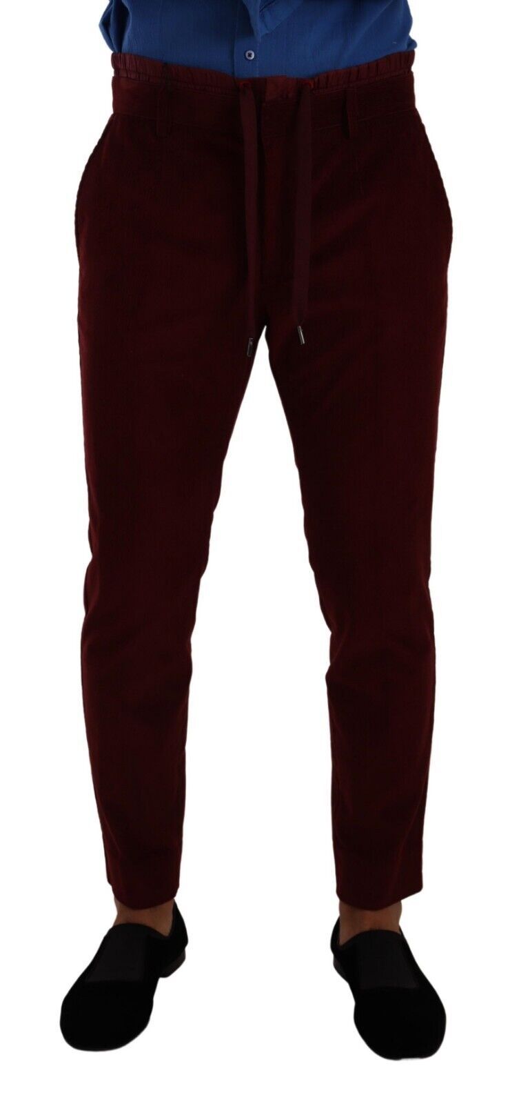 Bordeaux fluwelen heren formele broek