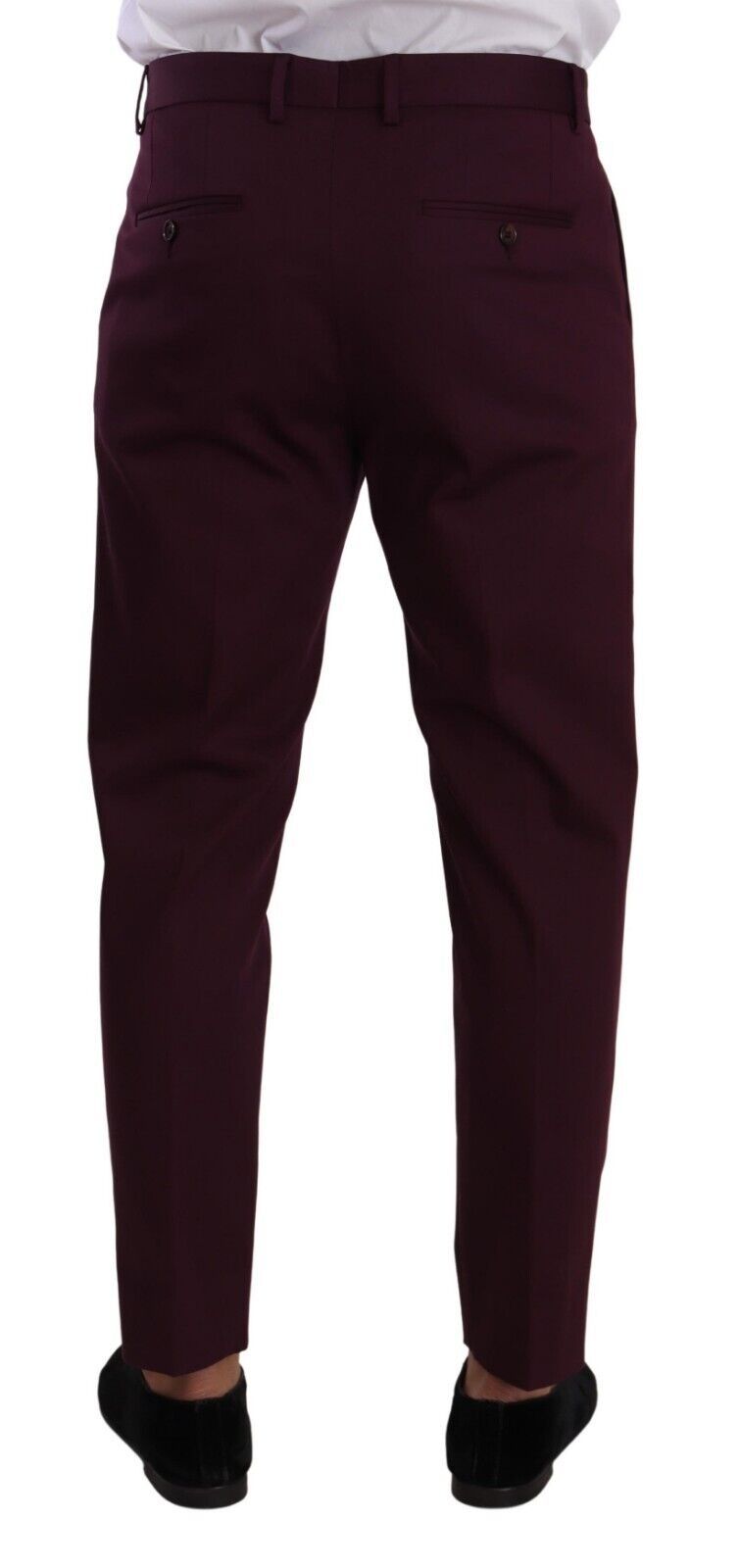 Paarse katoenen taps toelopende chino-broek