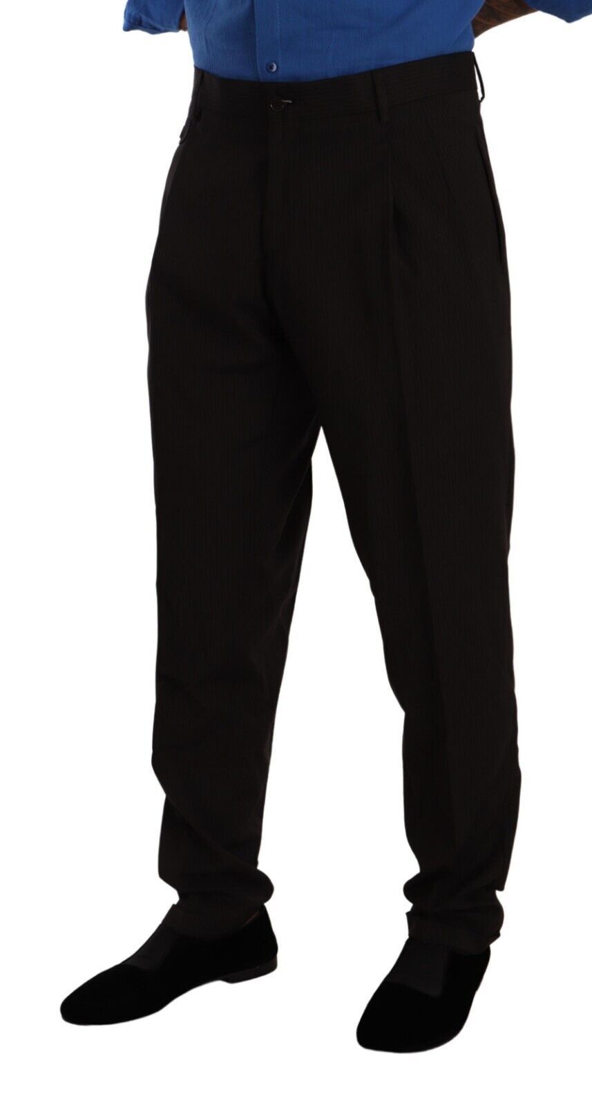 Bruine wollen skinny formele broek