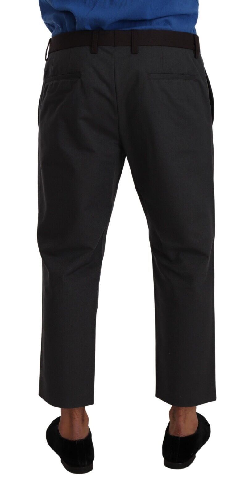 Grijze Bordeaux gestreepte cropped broek