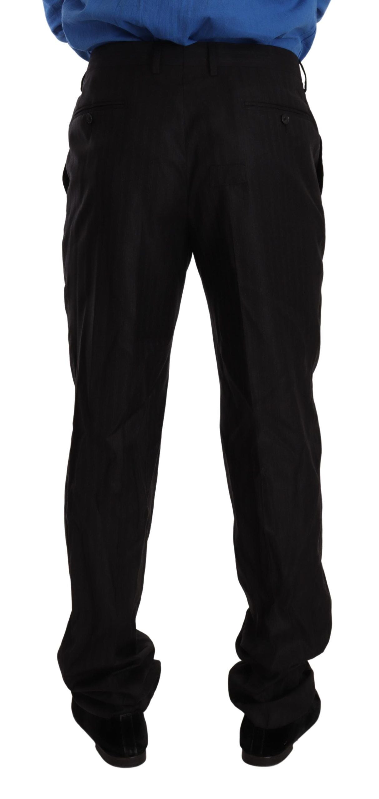 Grijze wollen zijden jurk broek
