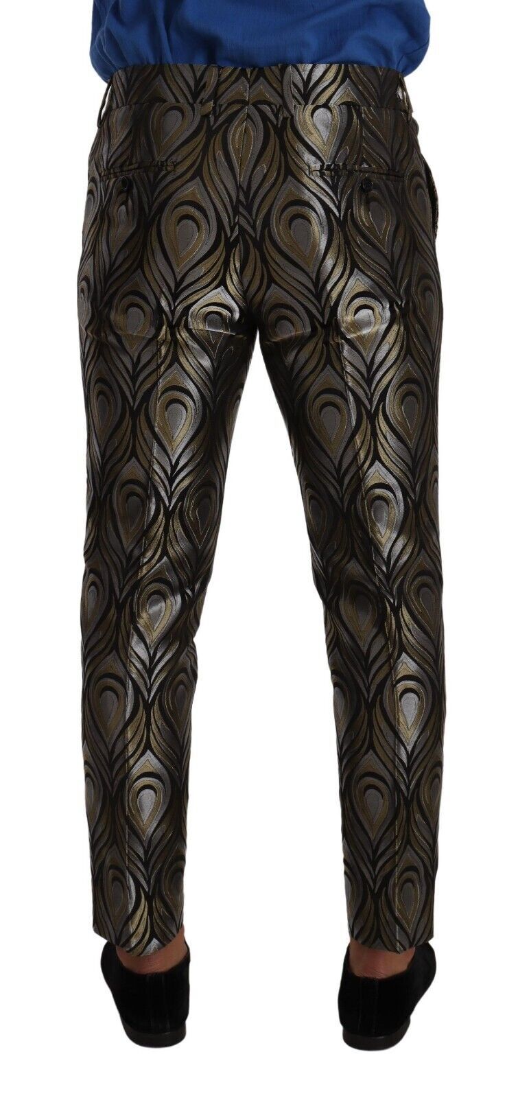 Zilveren gouden jacquard herenbroek
