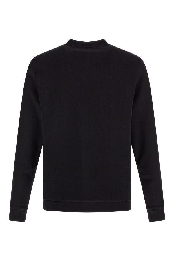 Elegante zwarte katoenen sweatshirt met ronde hals