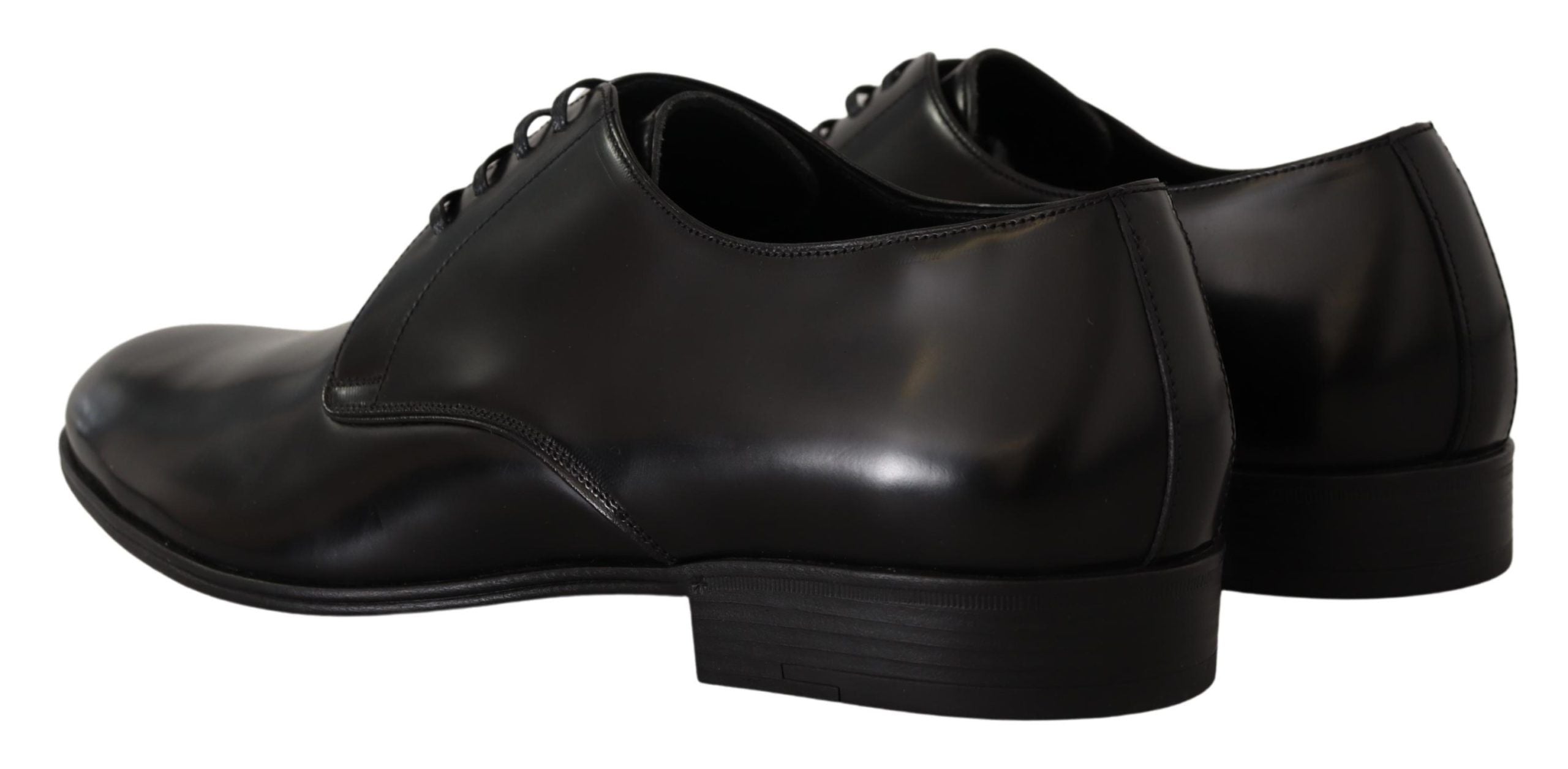 Zwarte leren veterschoenen voor formeel gebruik