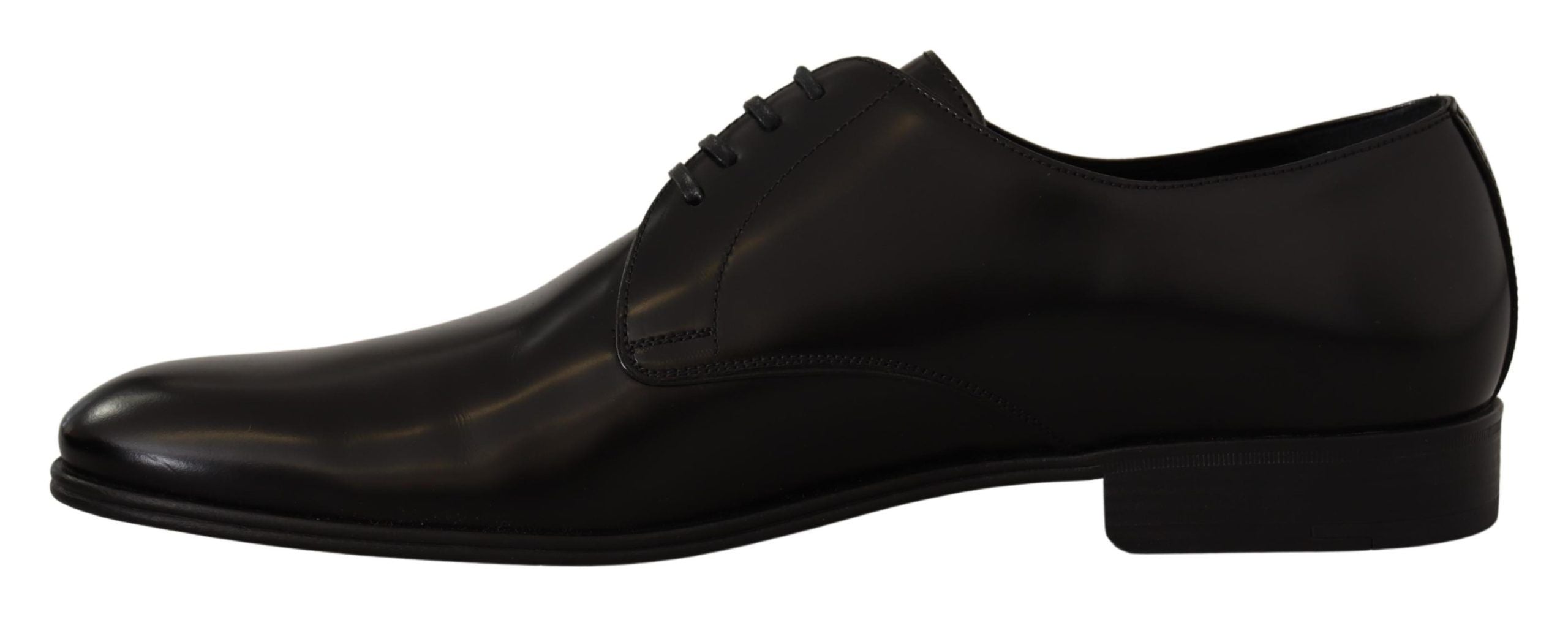 Zwarte leren veterschoenen voor formeel gebruik
