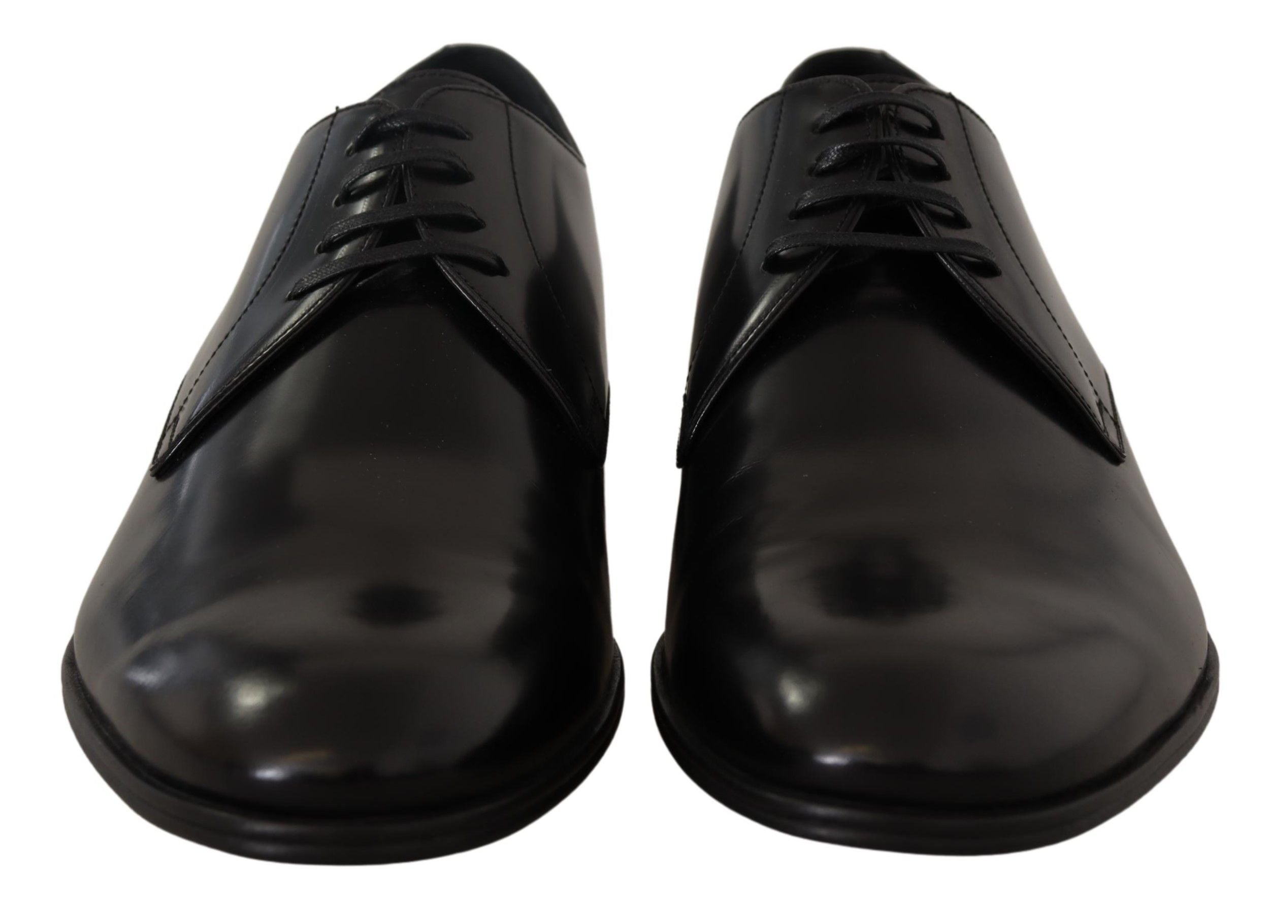 Zwarte leren veterschoenen voor formeel gebruik