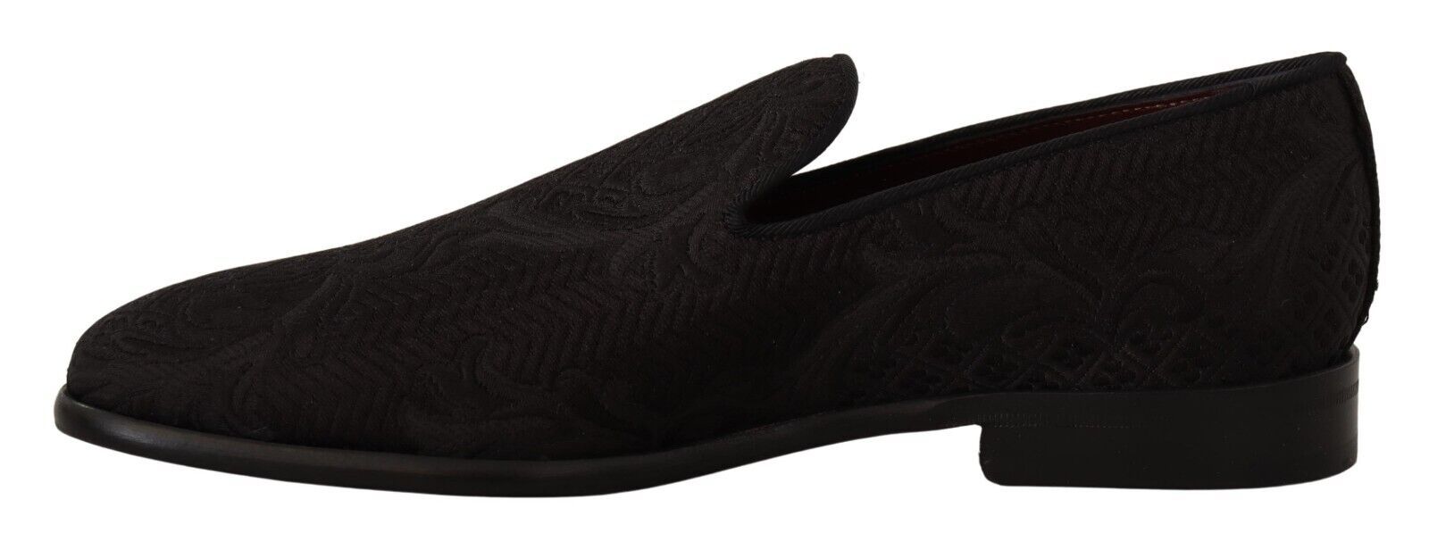 Zwarte bloemenbrokaat pantoffels loafers schoenen