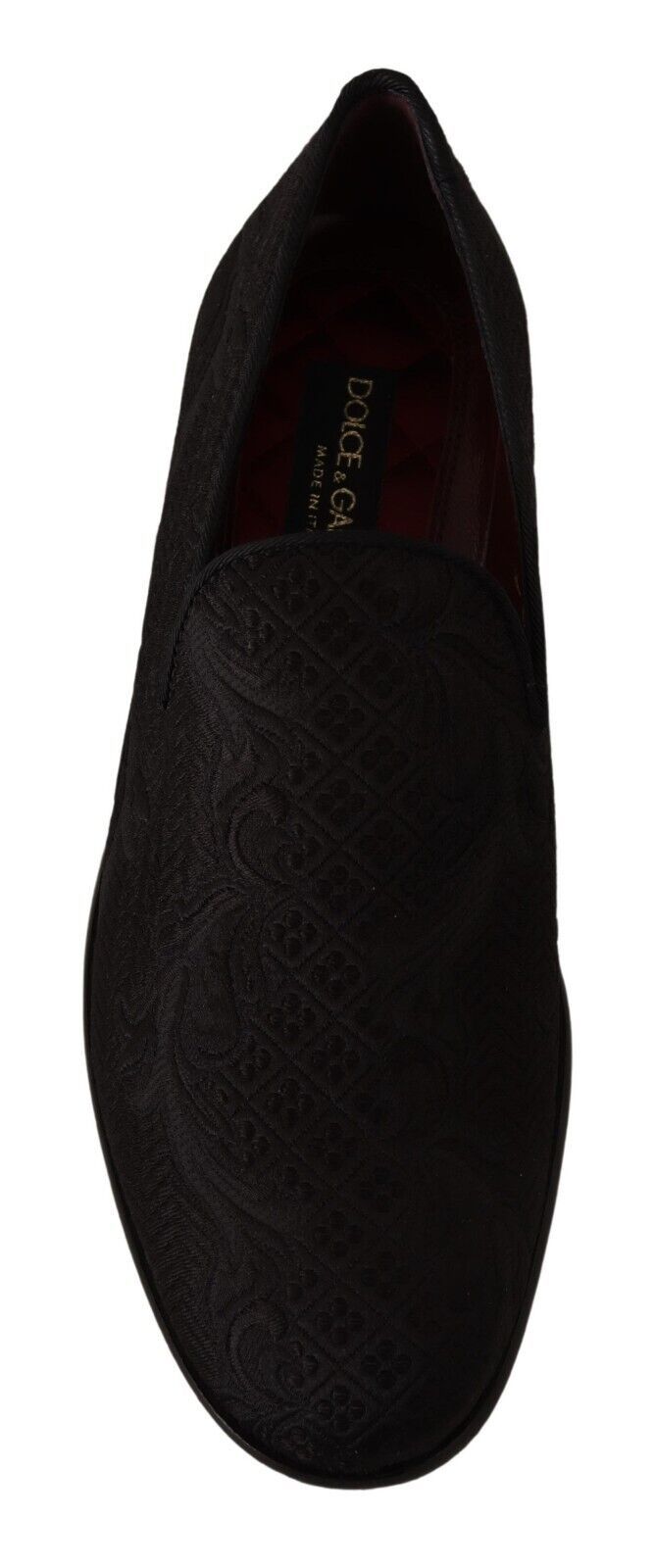 Zwarte bloemenbrokaat pantoffels loafers schoenen