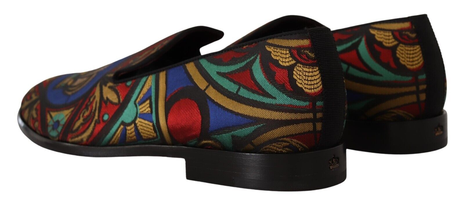 Multicolor Jacquard Crown Slippers Loafers Schoenen
